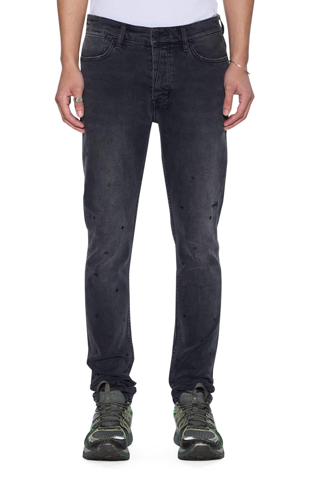 Van Winkle Third Degree Embroidered Skinny Jeans - image 1