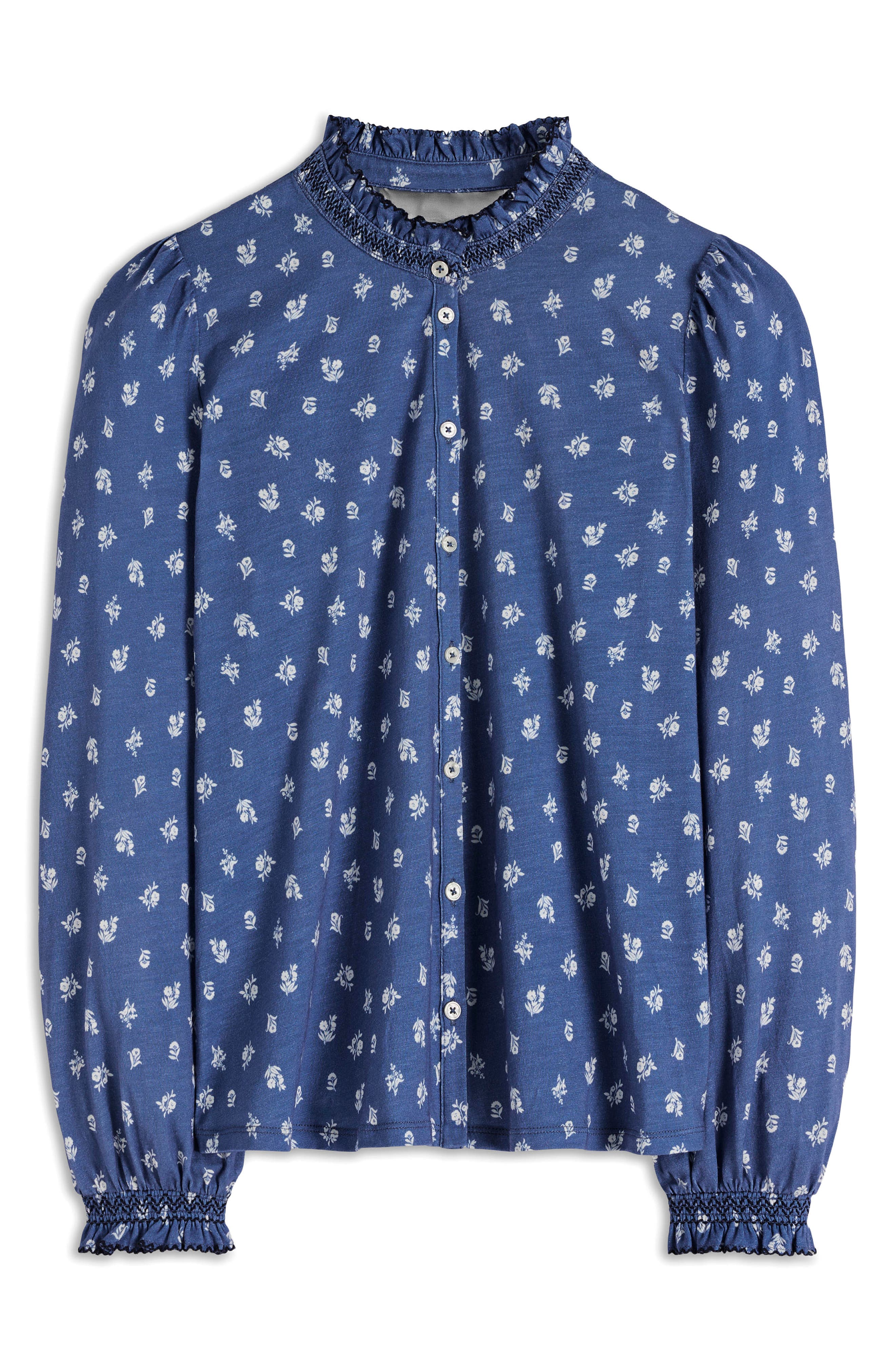 Floral Ruffle Trim Jersey Blouse - image 2