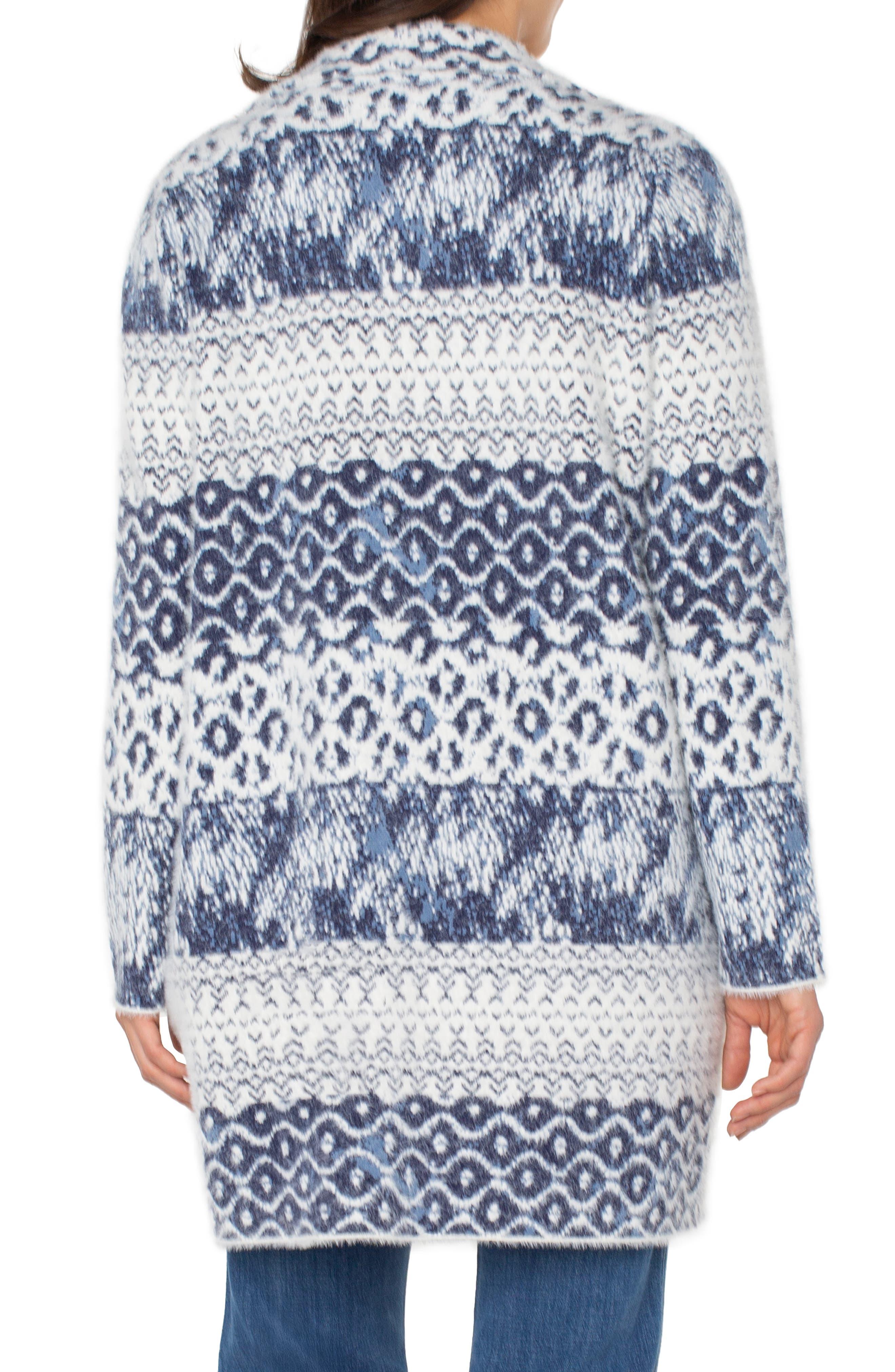 Longline Open Front Jacquard Cardigan - image 2