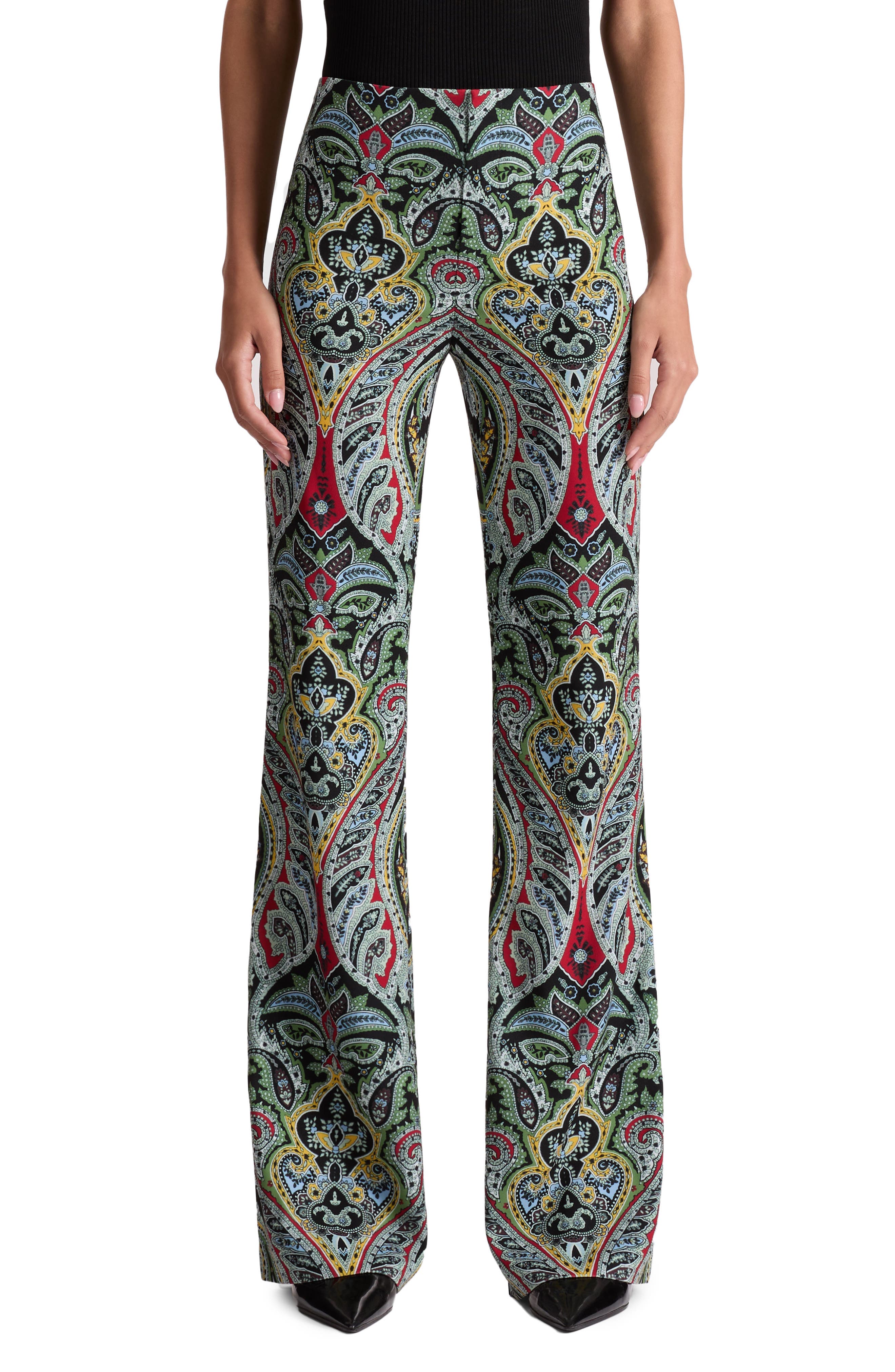 Teeny Paisley Print Flare Bootcut Pants - image 1