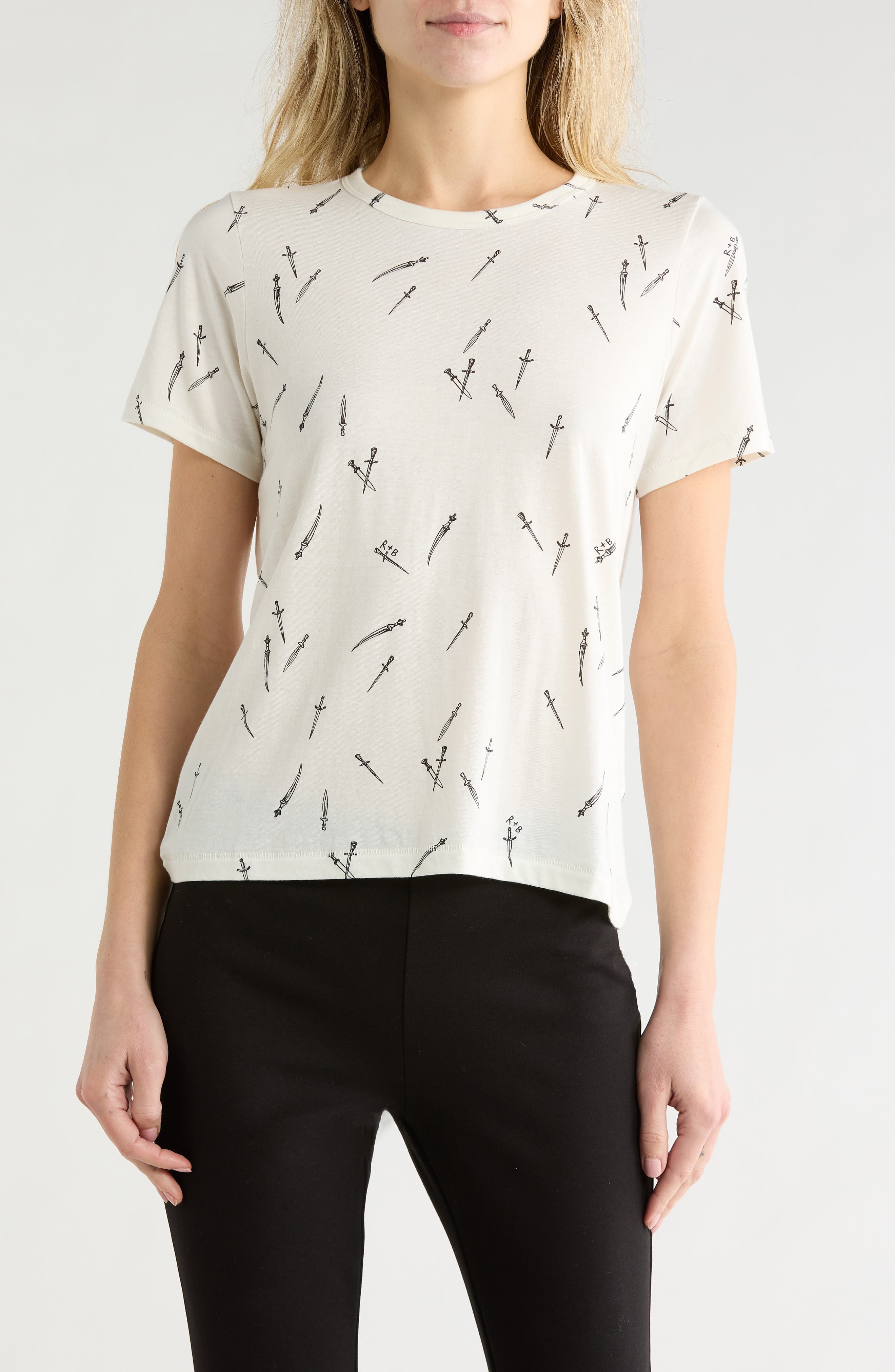 Dagger Print Cotton Blend T-Shirt - image 1