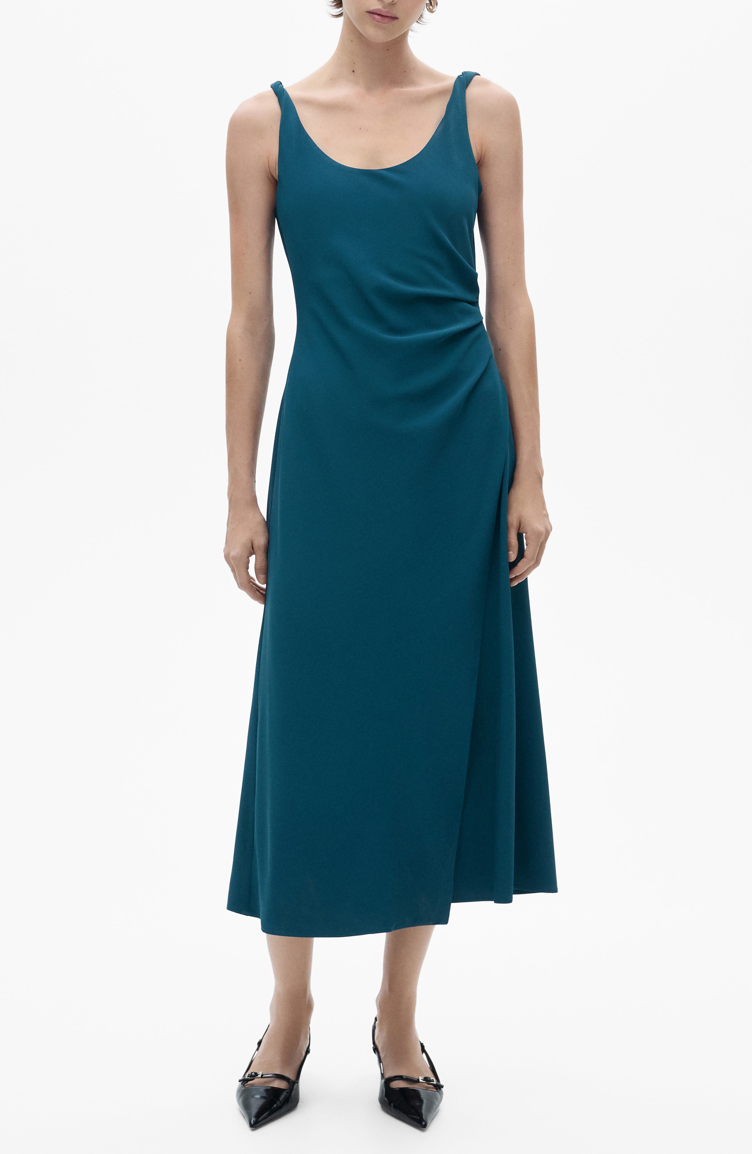 Ruched Stretch Knit Tank Dress - image 1