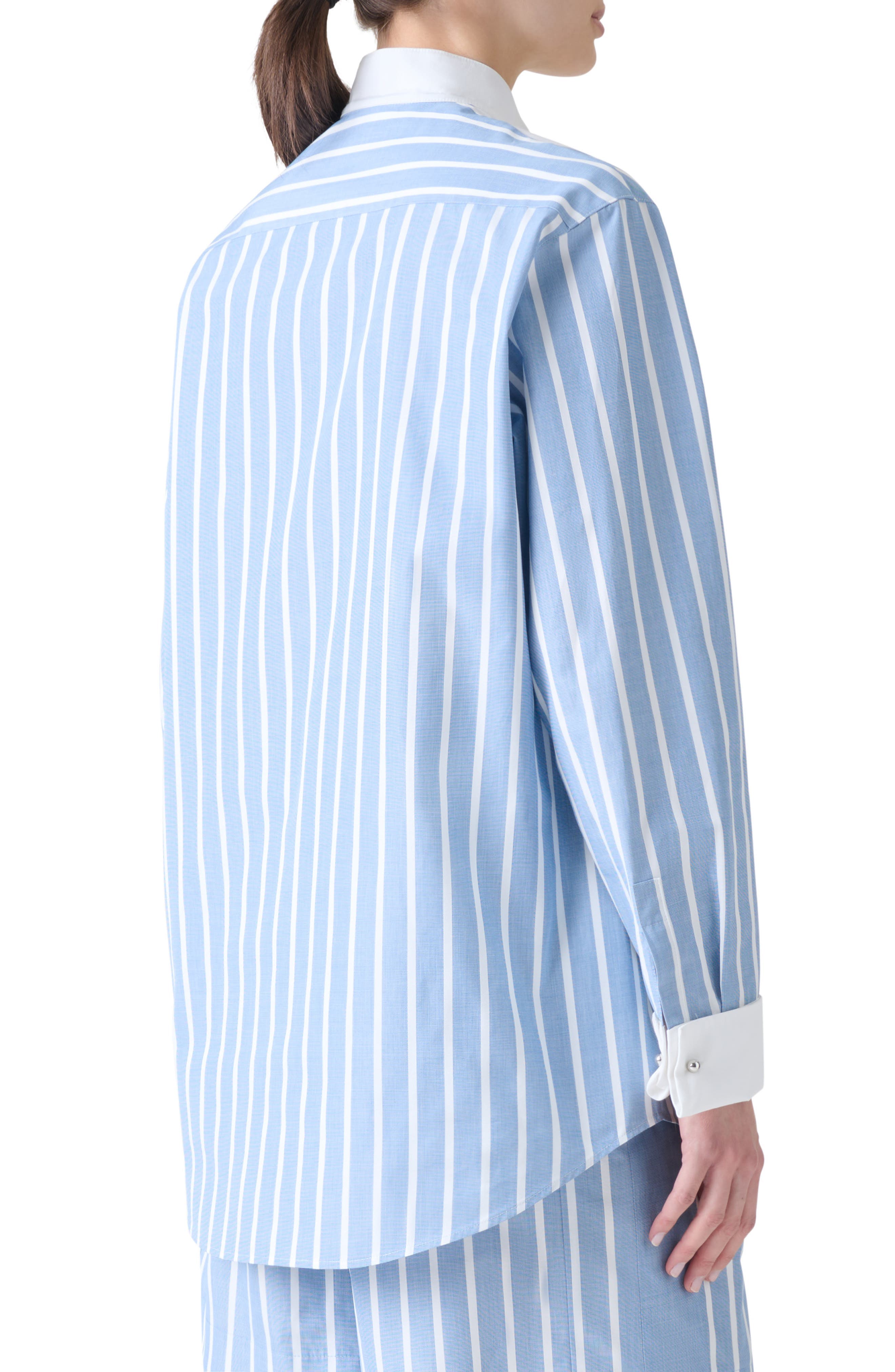 Stripe Plastron Button-Up Shirt - image 2