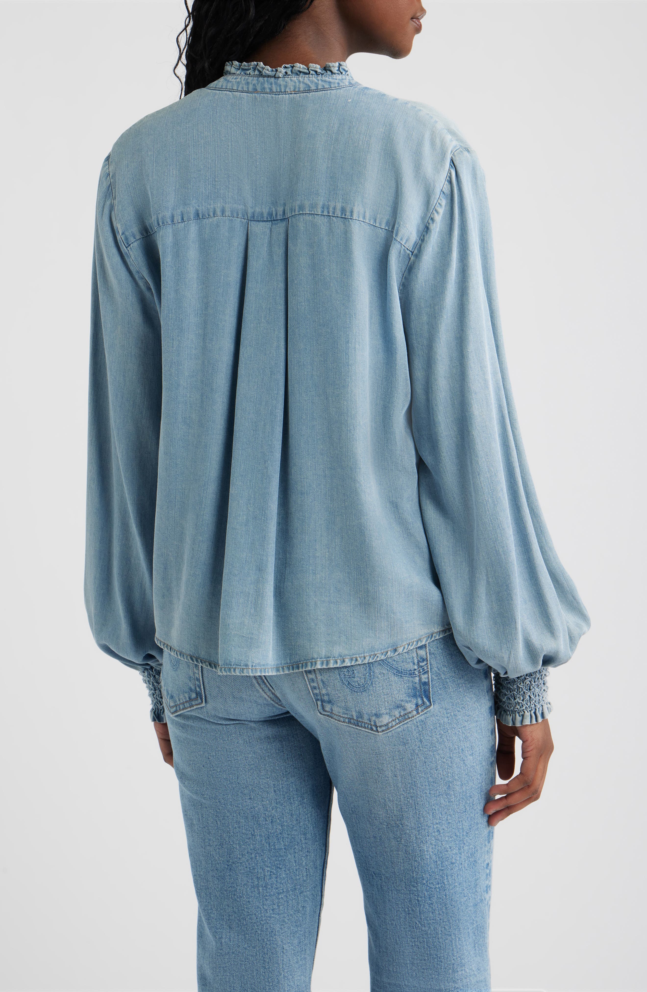Kimmy Ruffle Chambray Top - image 2