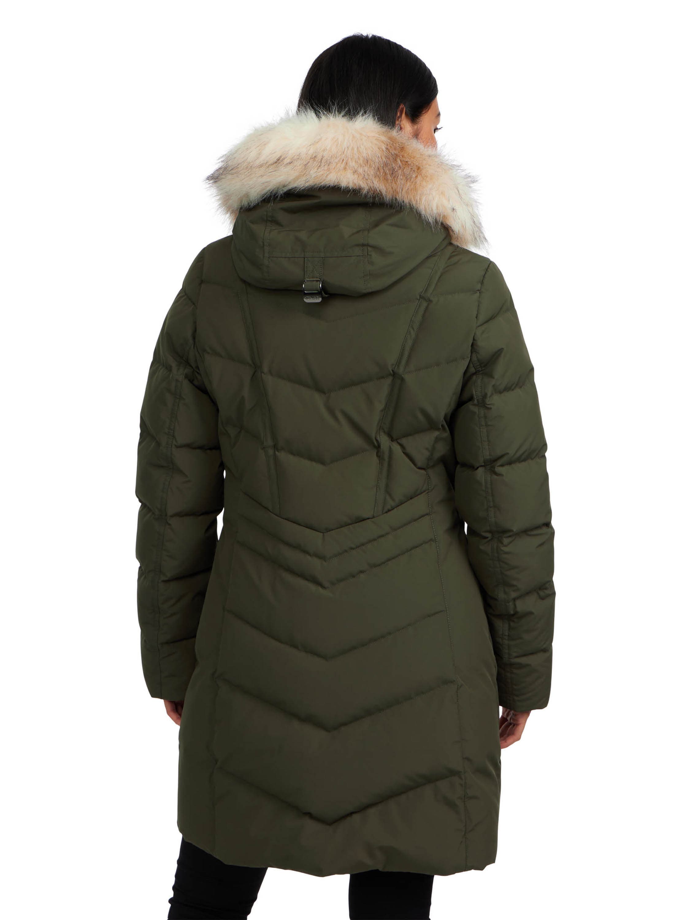 January Down Chevron Puffer with Detachable Hood Fur - image 2