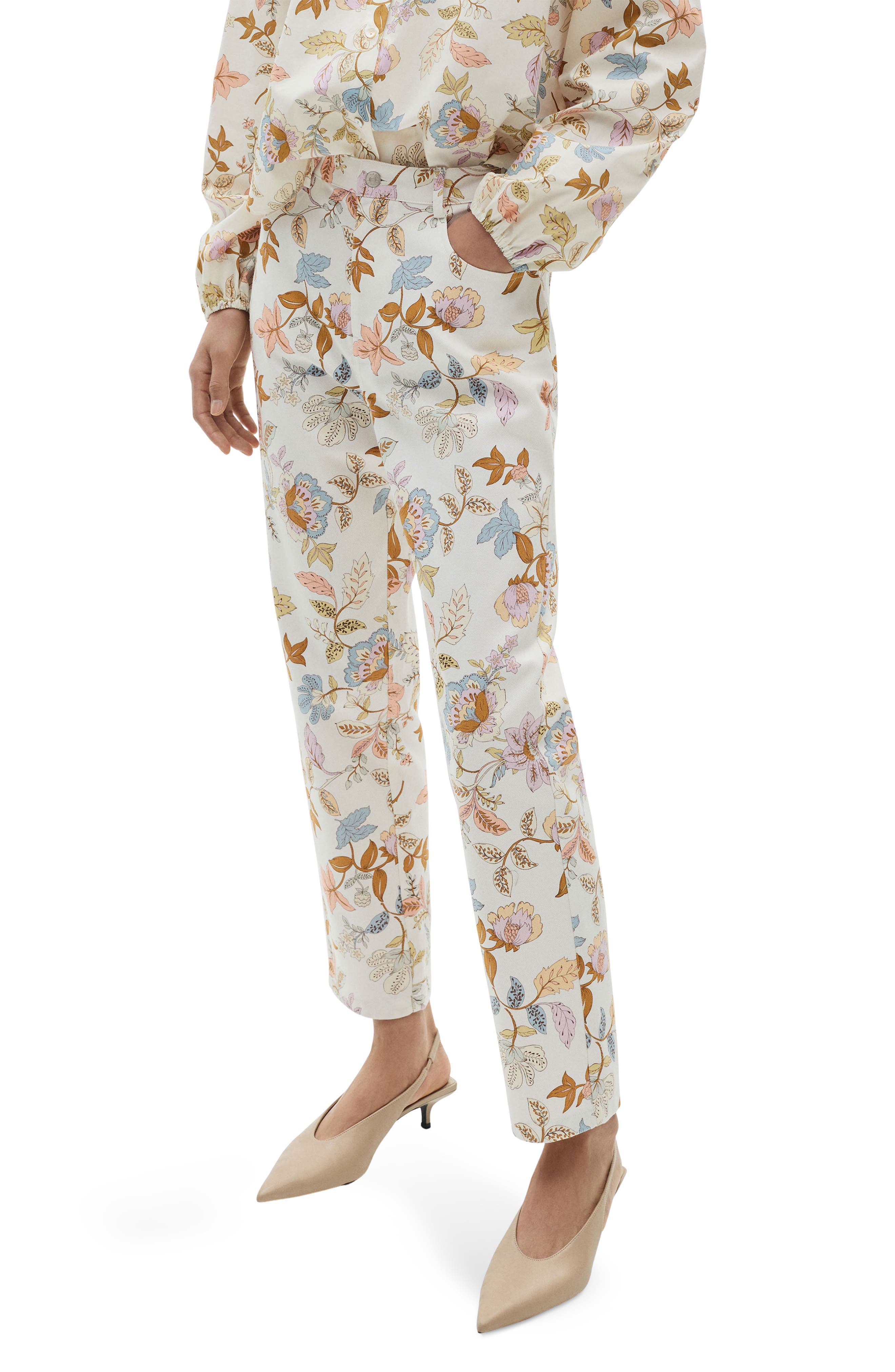 Floral Straight Leg Pants - image 1