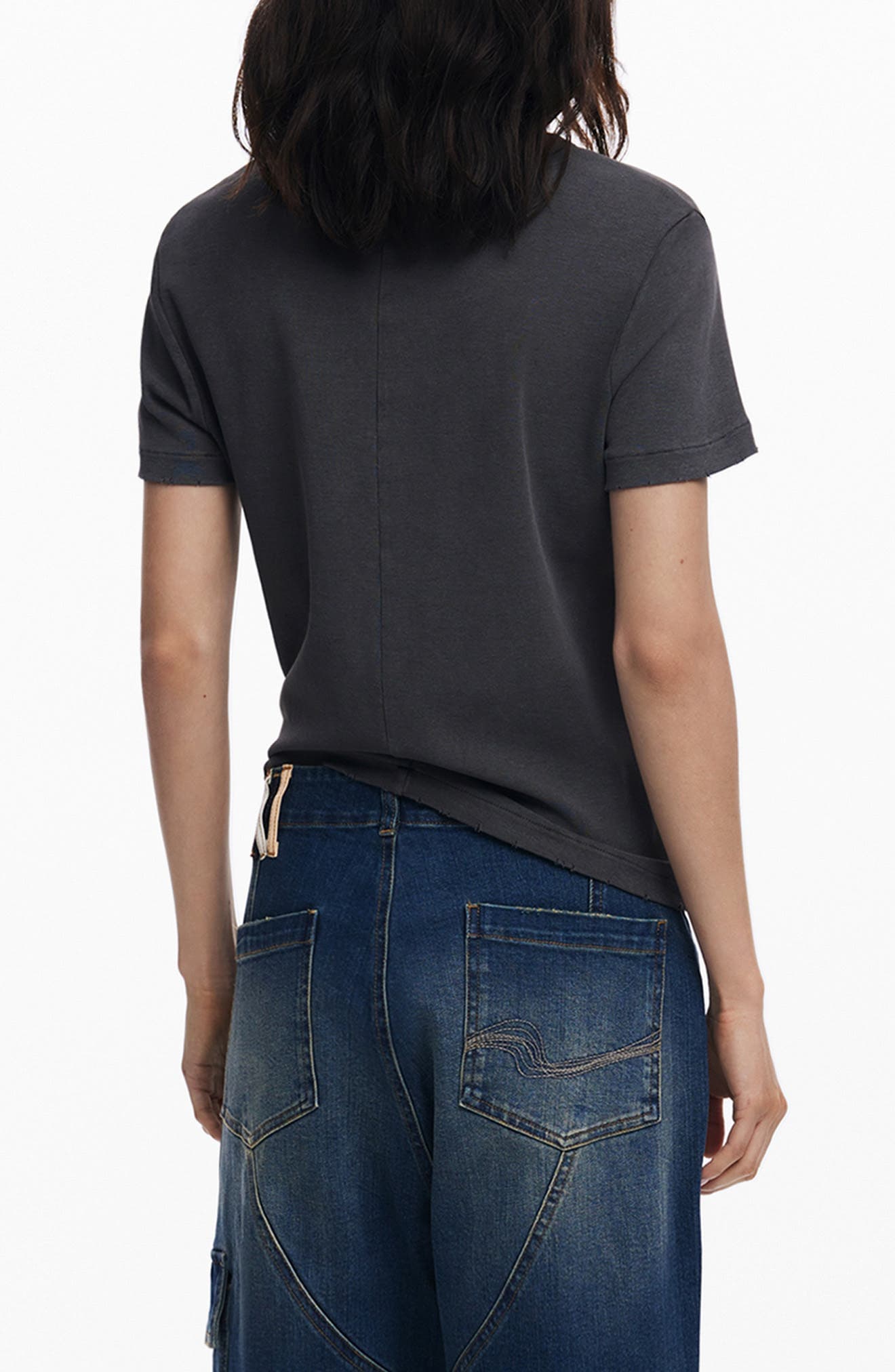 Logo Patch Stretch Cotton T-Shirt - image 2