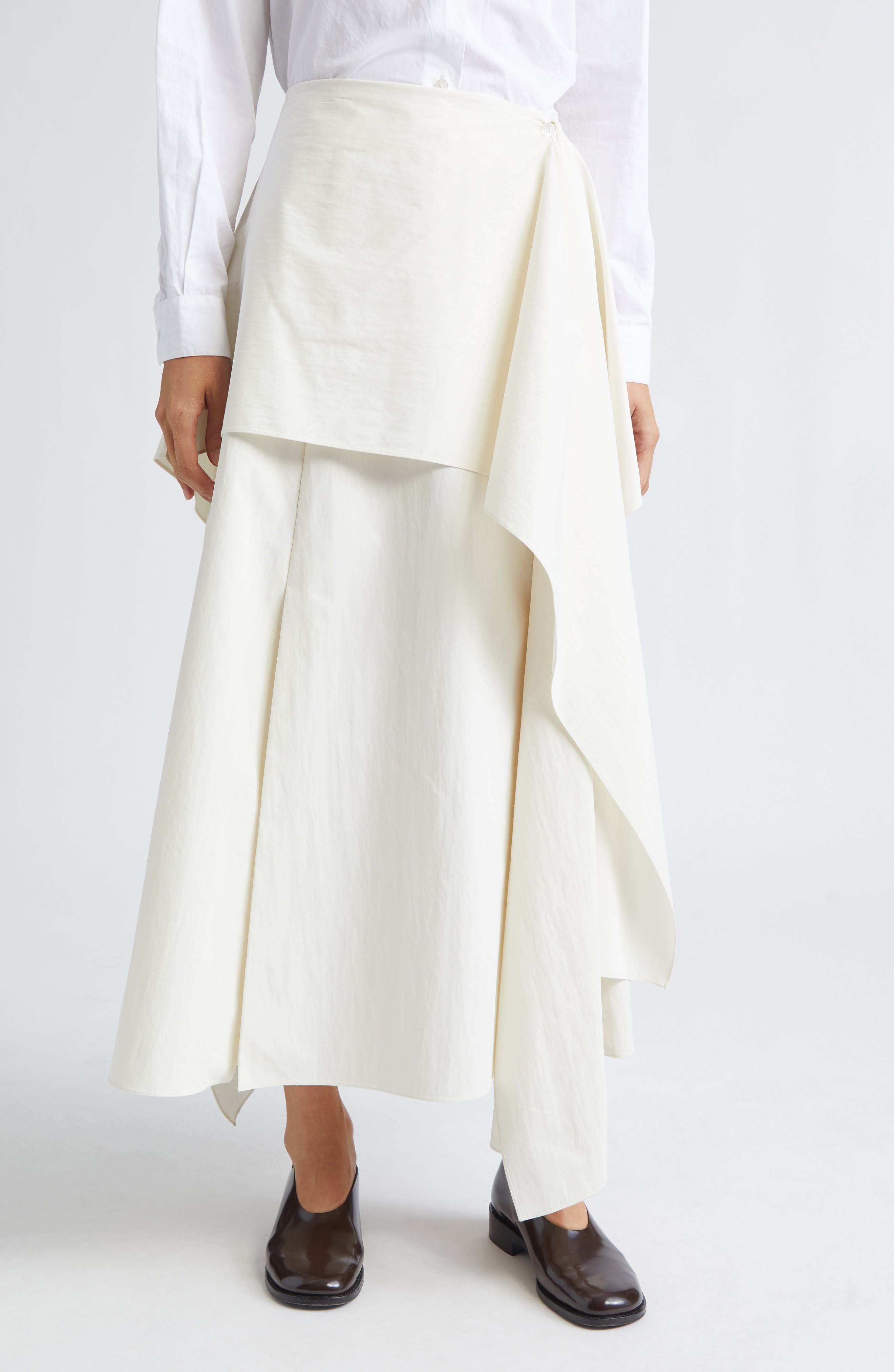 Layered Cotton & Nylon Skirt - image 1