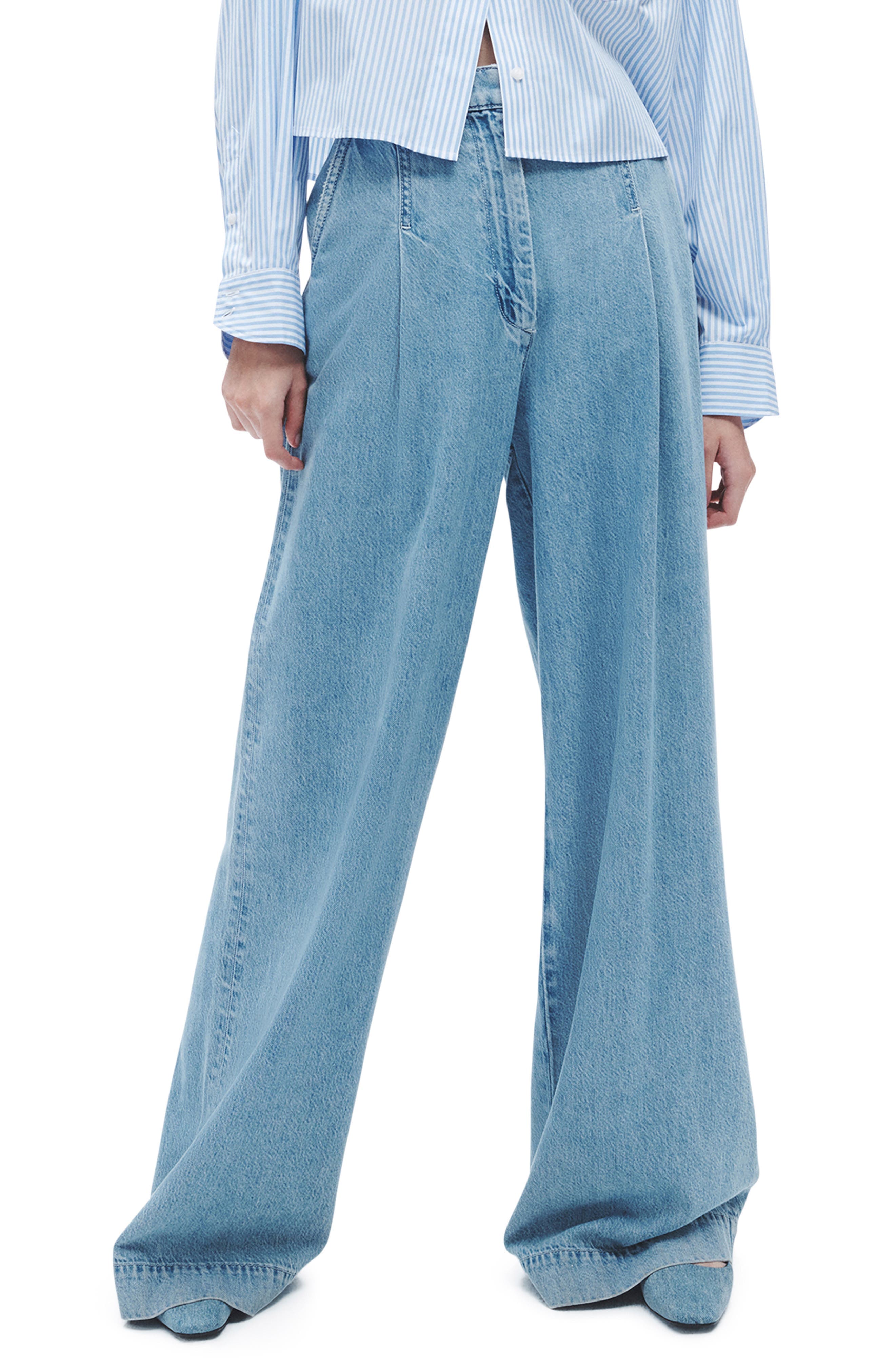 Abigale Featherweight Pleated High Waist Baggy Jeans - image 1