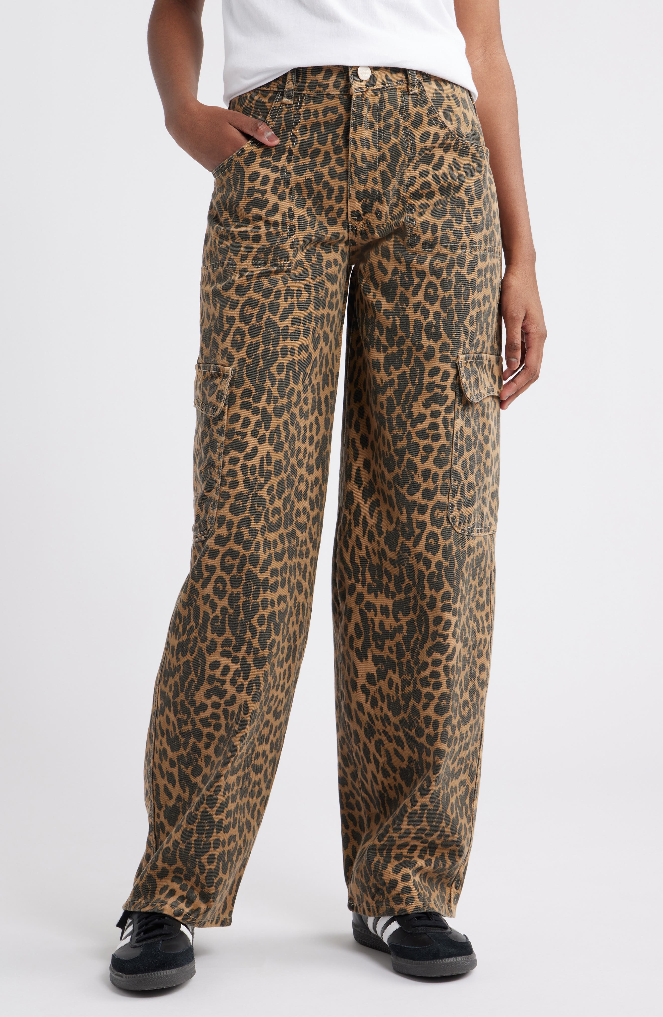 Leopard Cargo Jeans - image 1