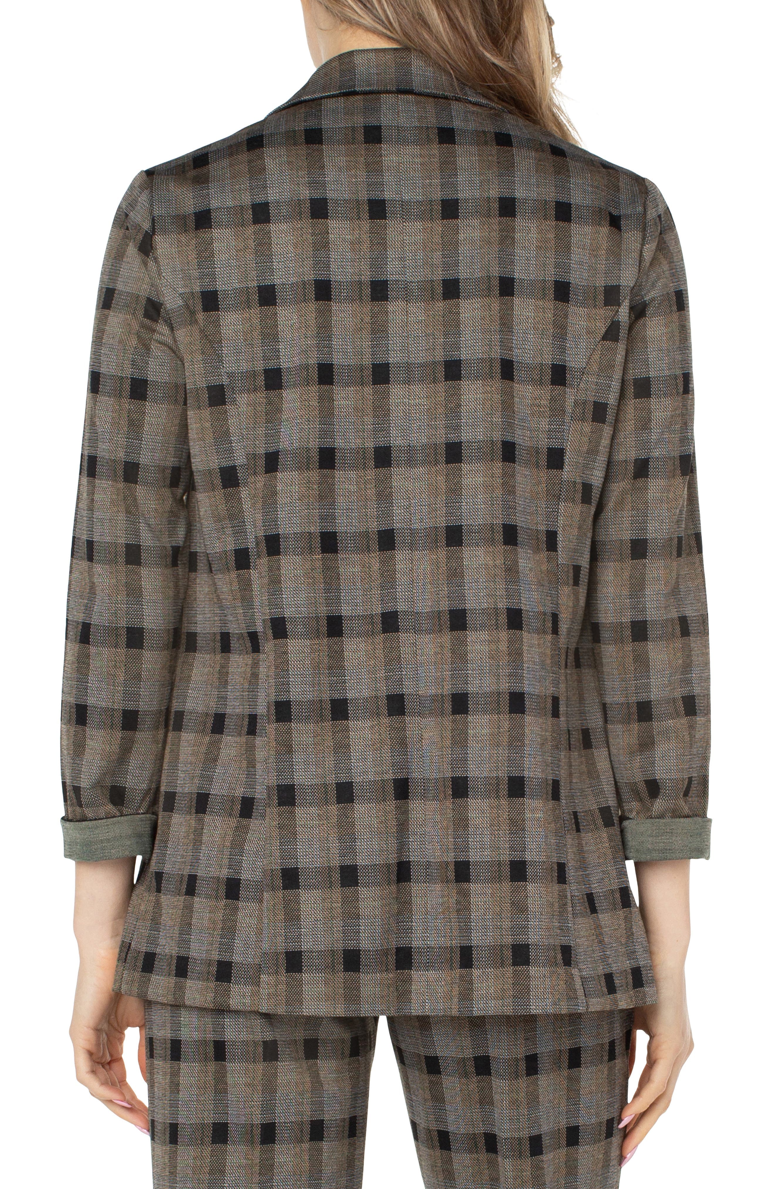 Jacquard Plaid Boyfriend Blazer - image 2