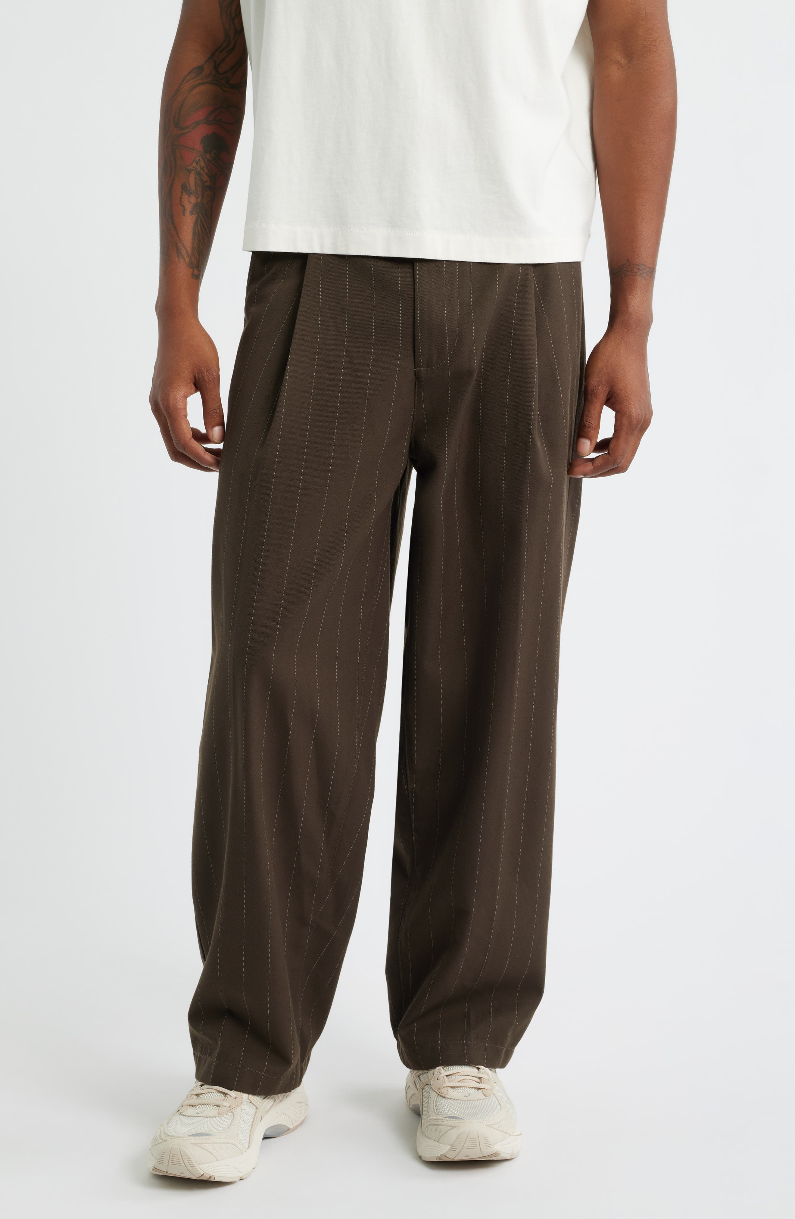 Dean Pleated Stripe Pants - image 1