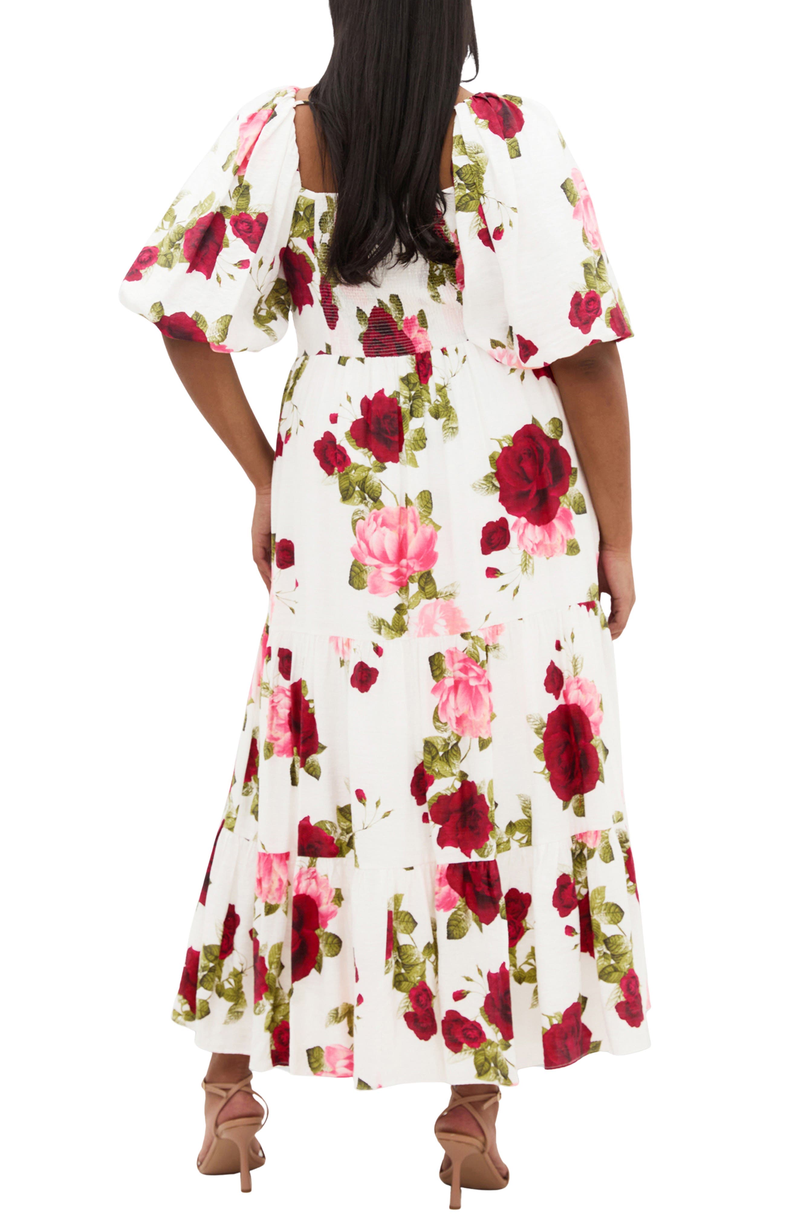 Mindy Floral Print Puff Sleeve Maxi Dress - image 2