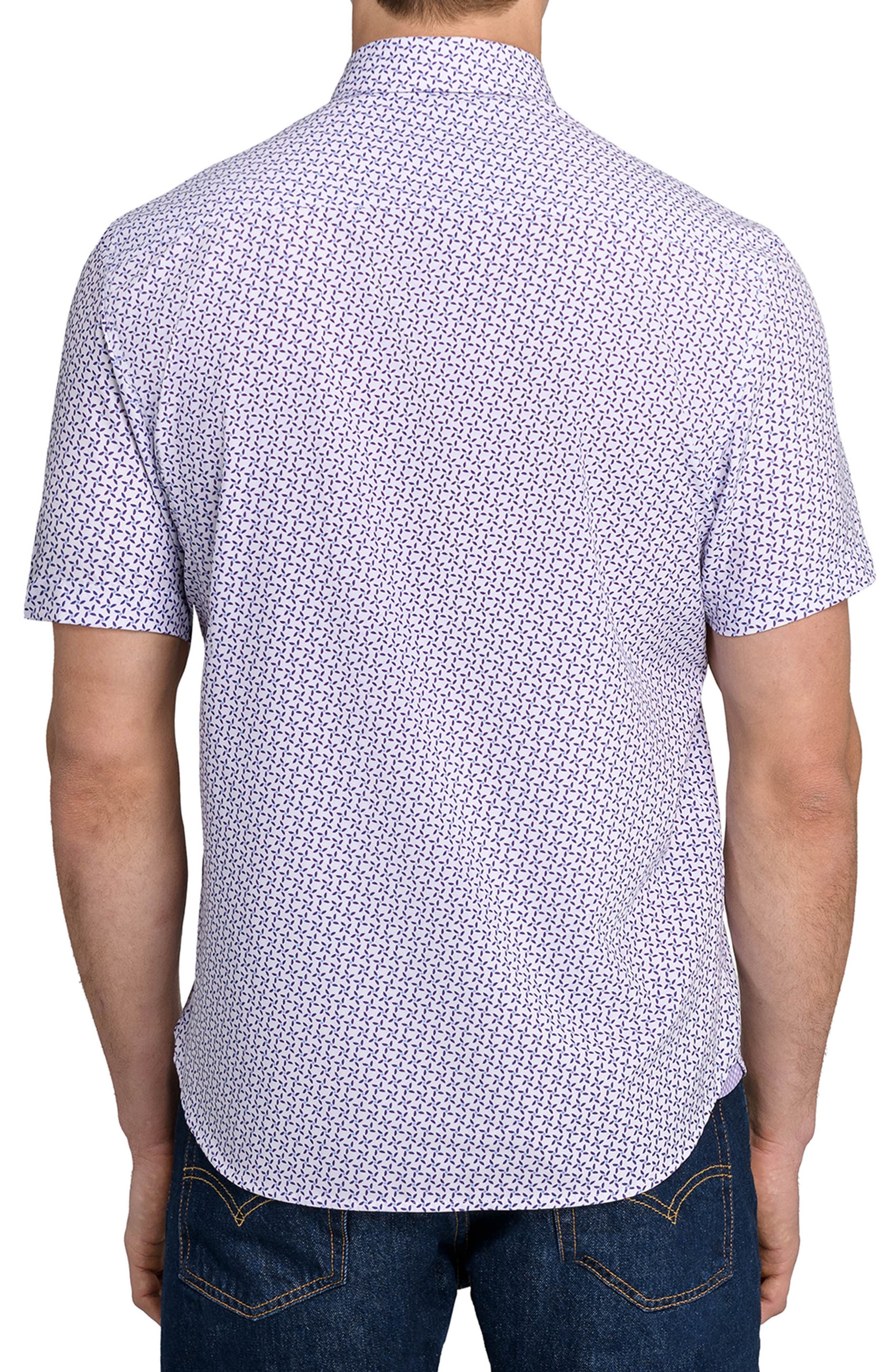 Abstract Floral Print Short Sleeve Button-Down Shirt - image 2