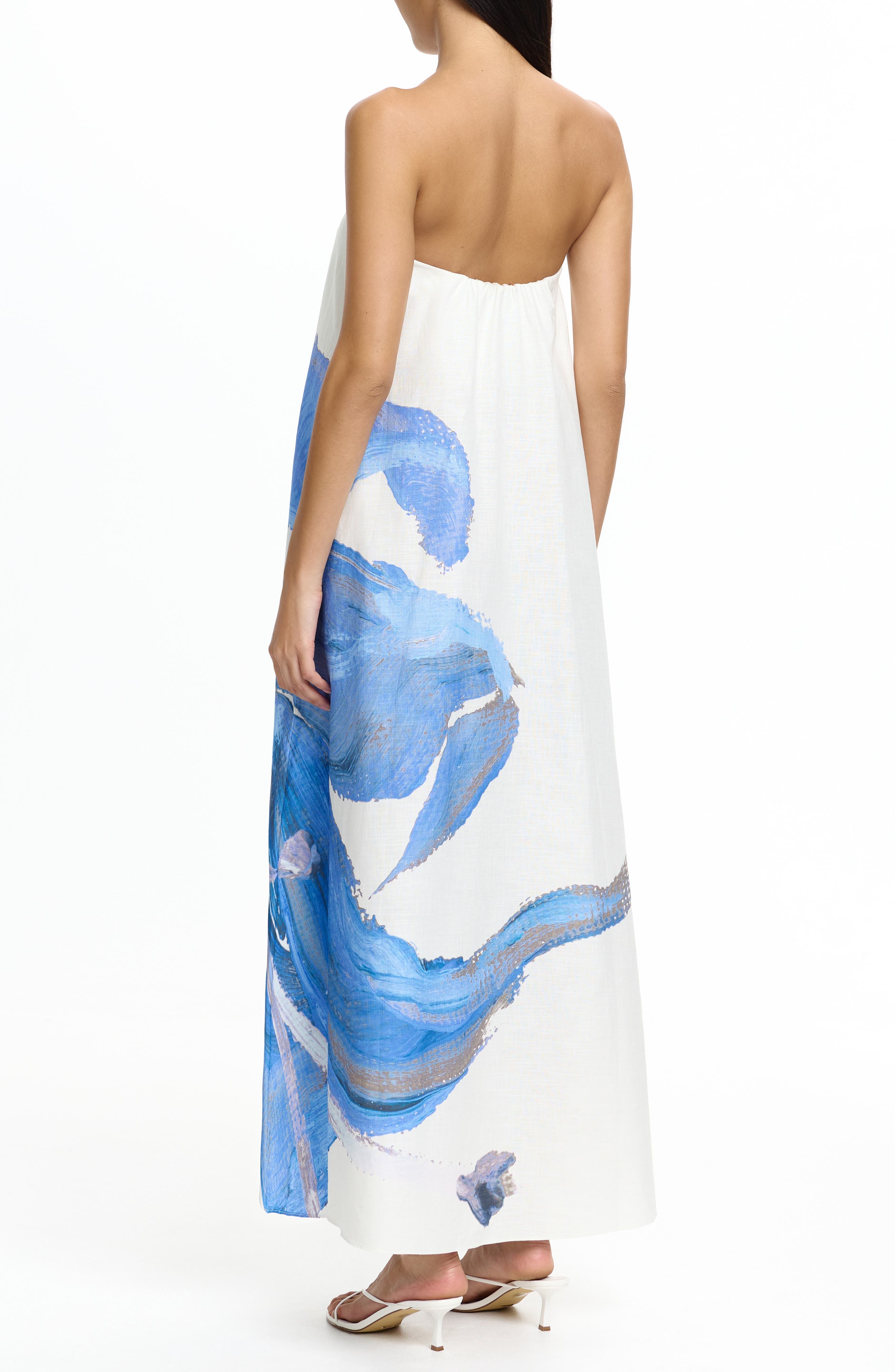 Parisa Placed Floral Strapless Cotton Maxi Dress - image 2