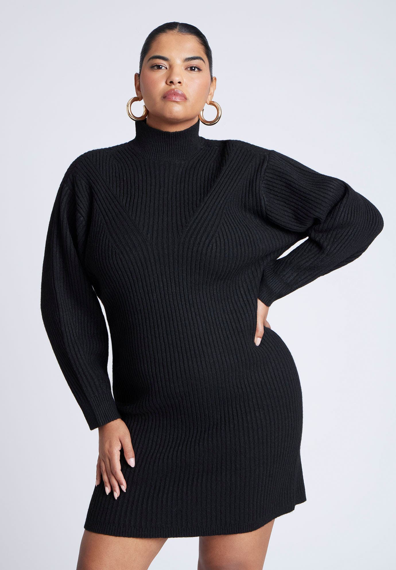 Turtleneck Mini Sweater Dress - image 2