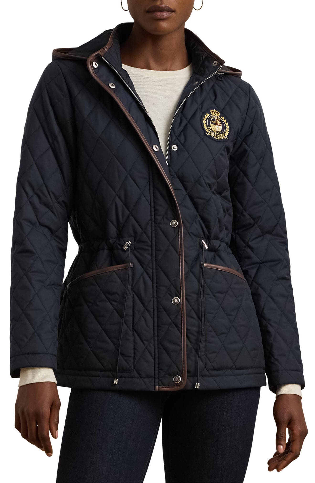 Logo Patch Quilted Coat - image 1