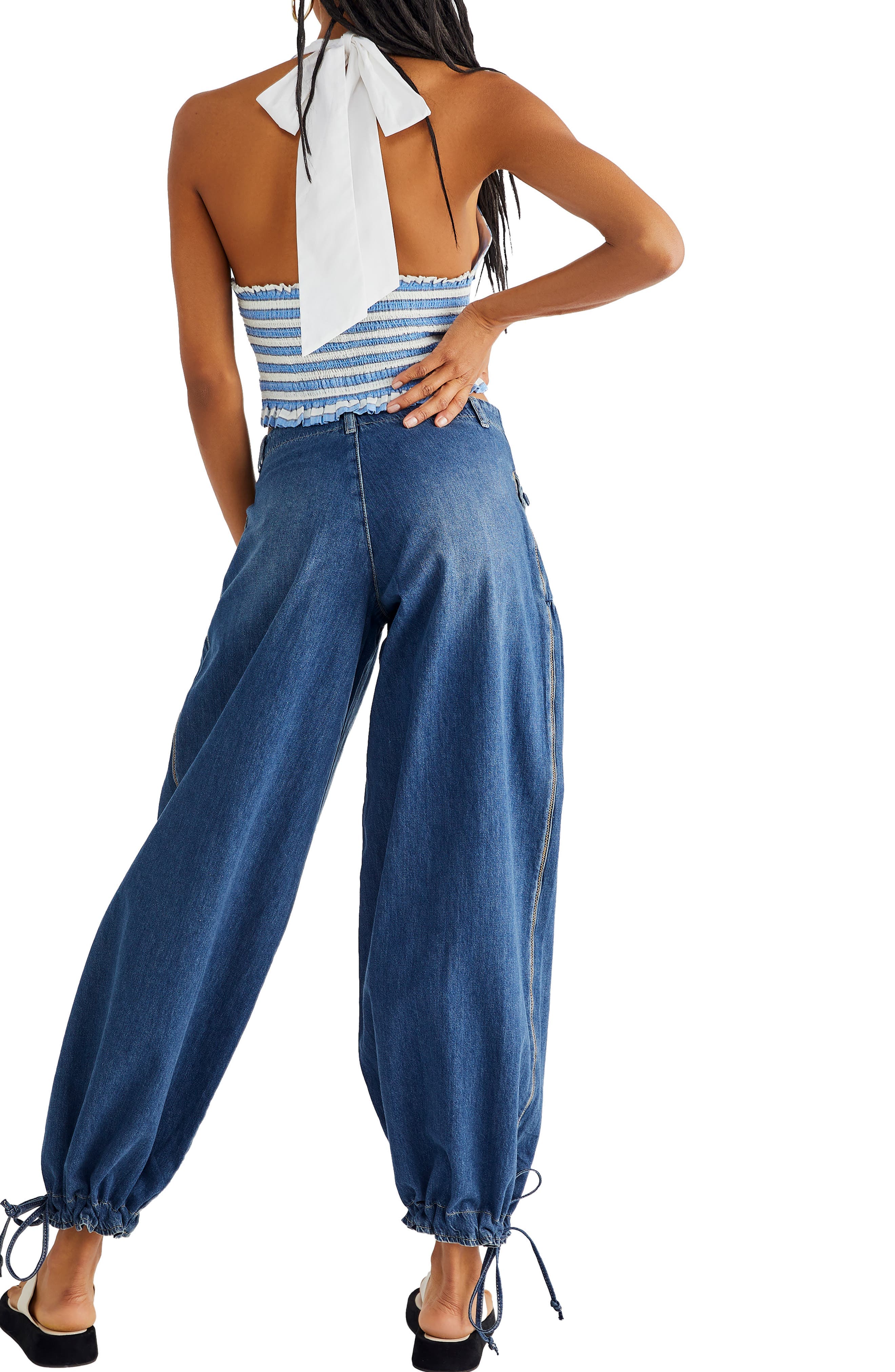 Lotus High Waist Tie Hem Barrel Leg Jeans - image 2
