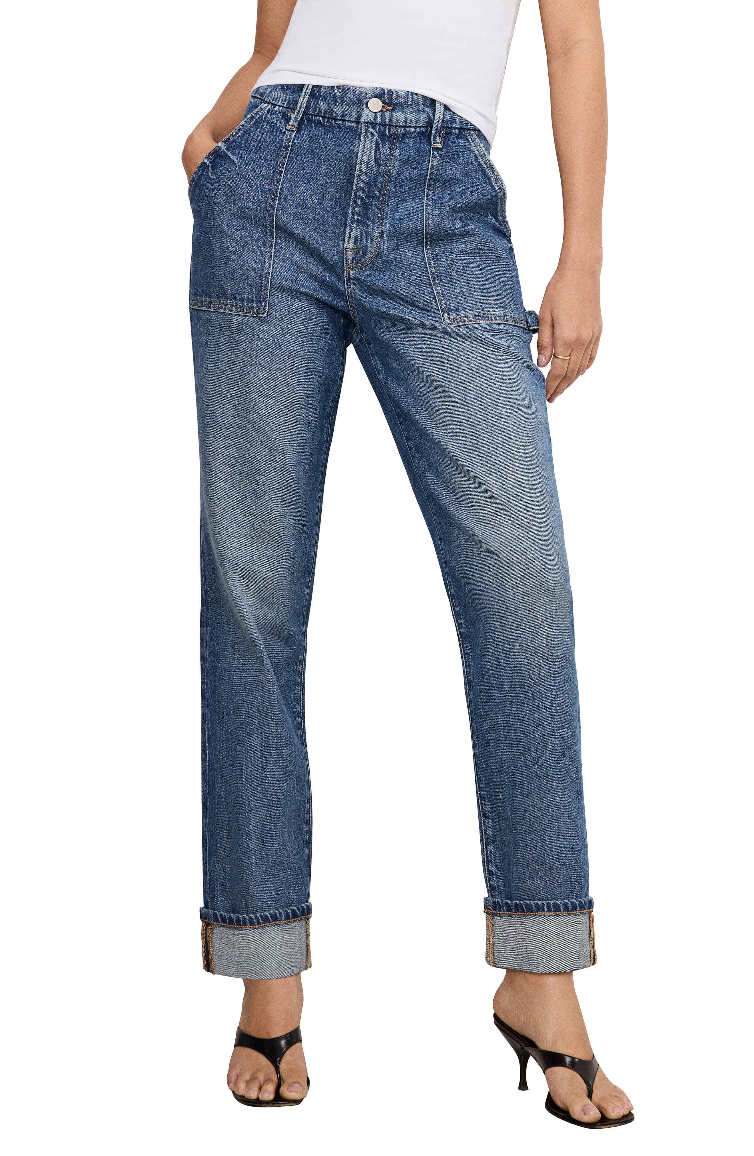 High Waist Straight Leg Carpenter Jeans - image 1