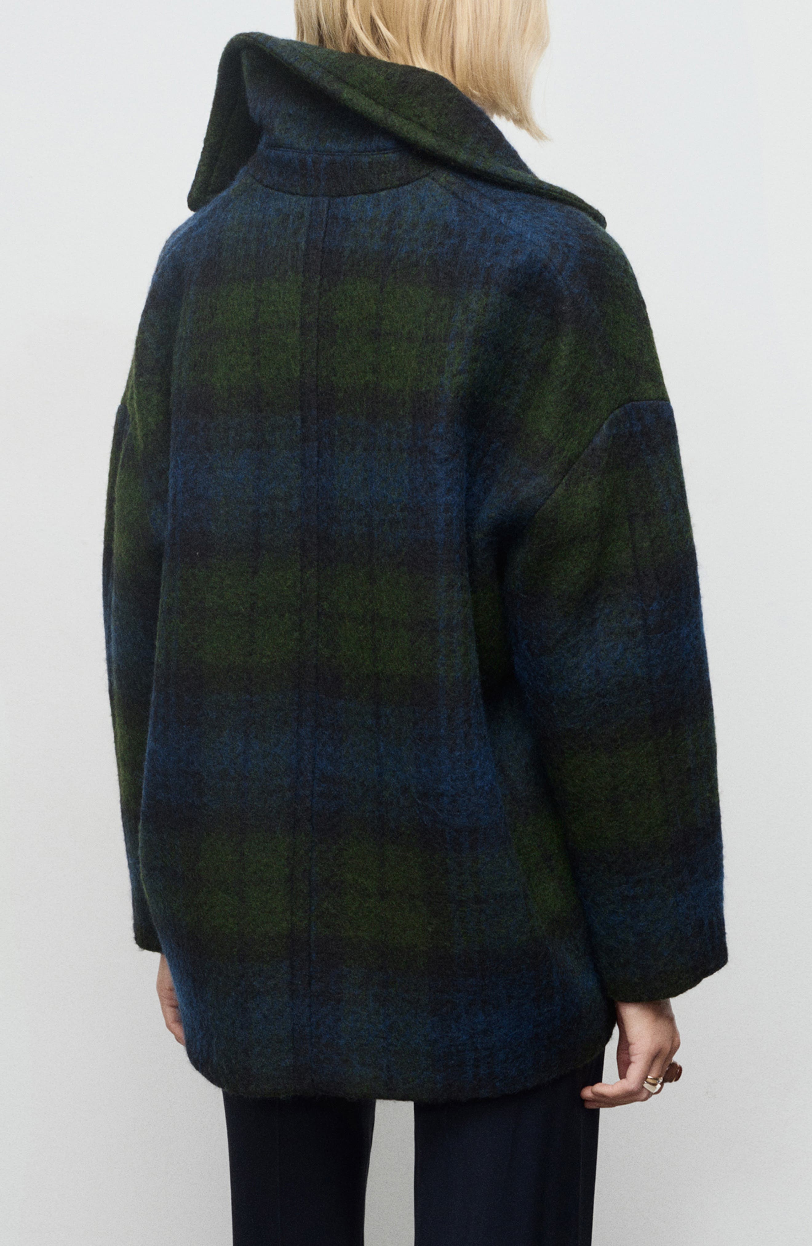 Check Print Oversize Coat - image 2