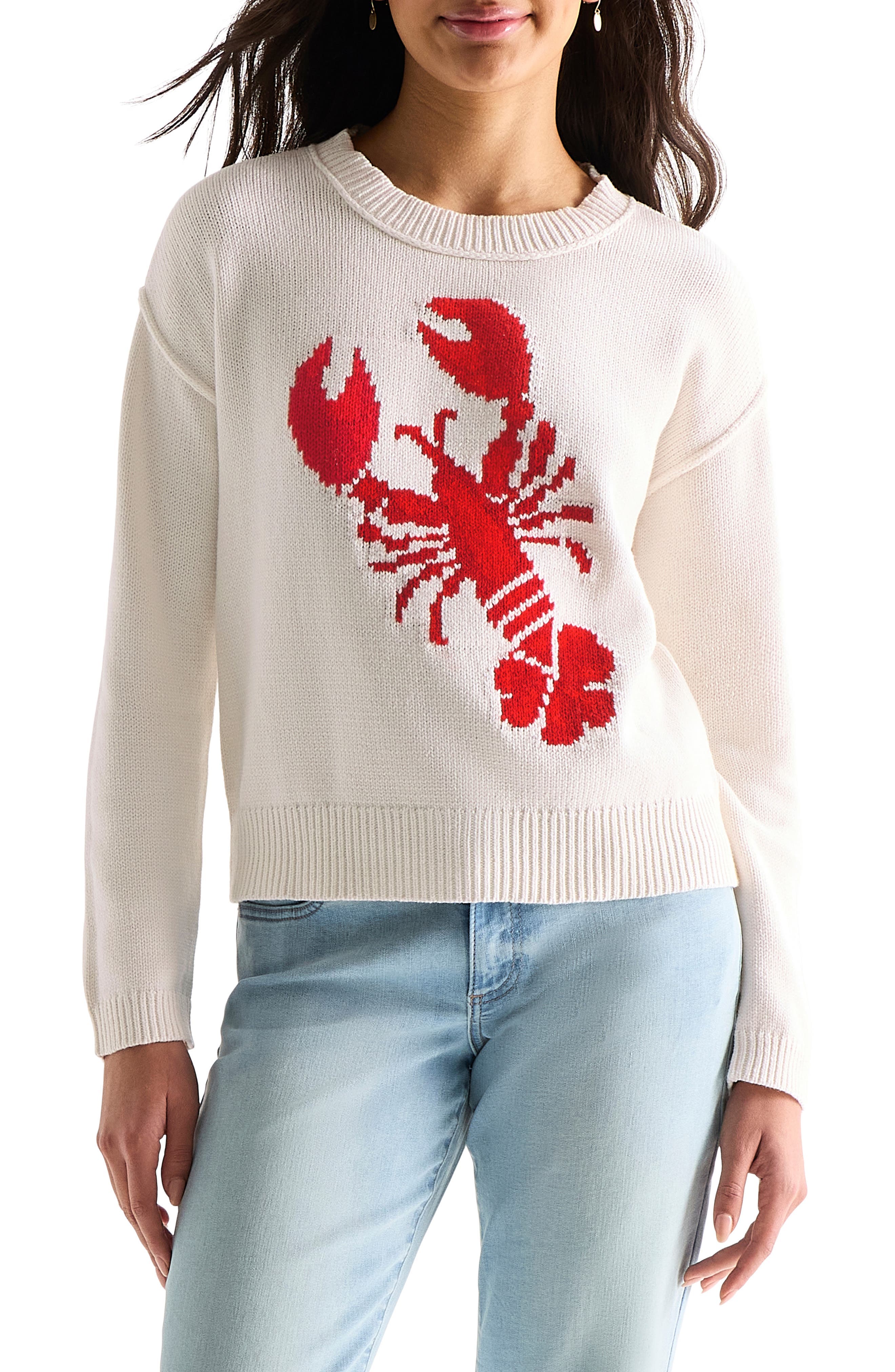 Lobster Intarsia Crewneck Sweater - image 1
