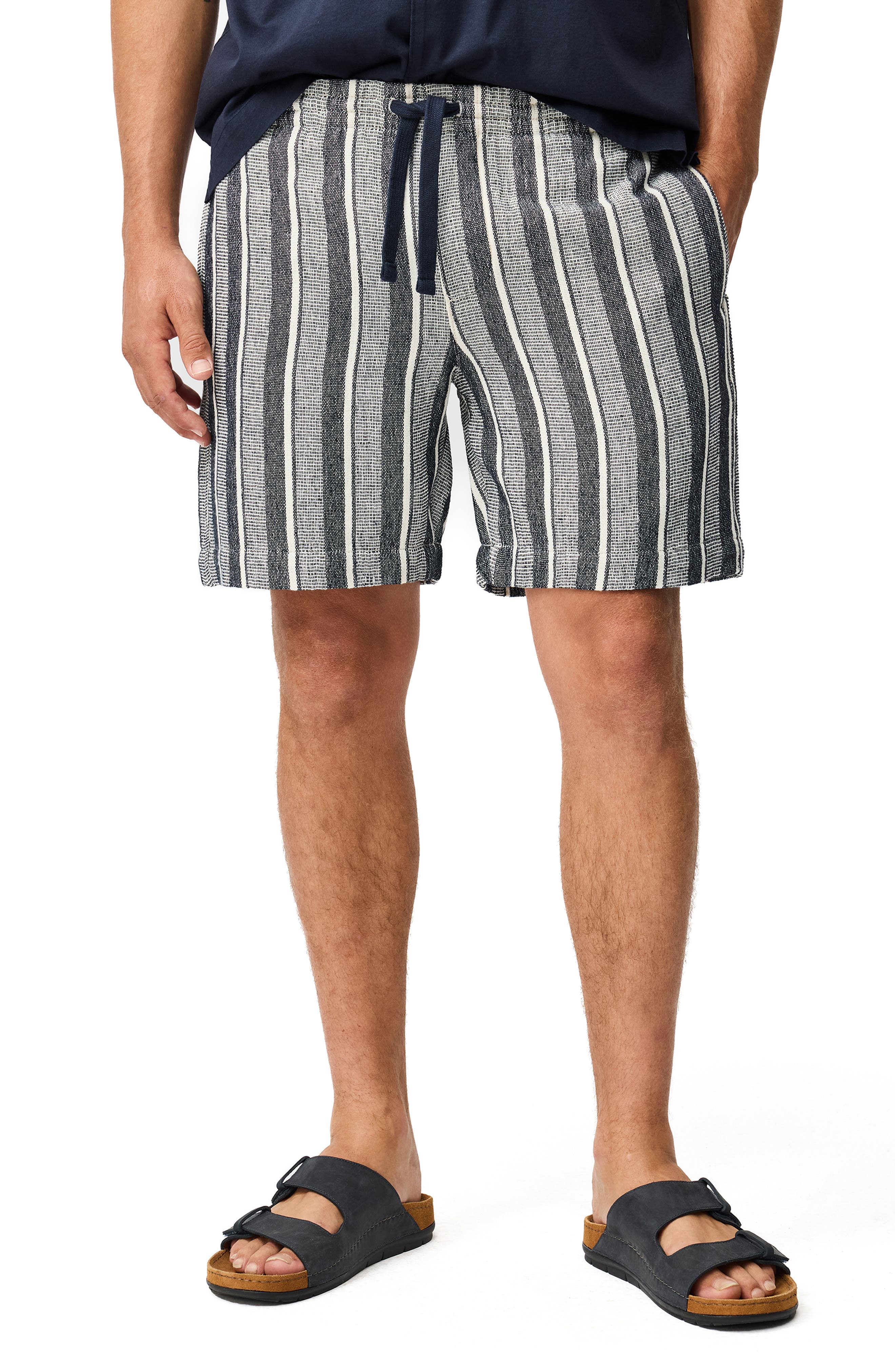 The Laurels Stripe Cotton Blend Drawstring Shorts - image 3