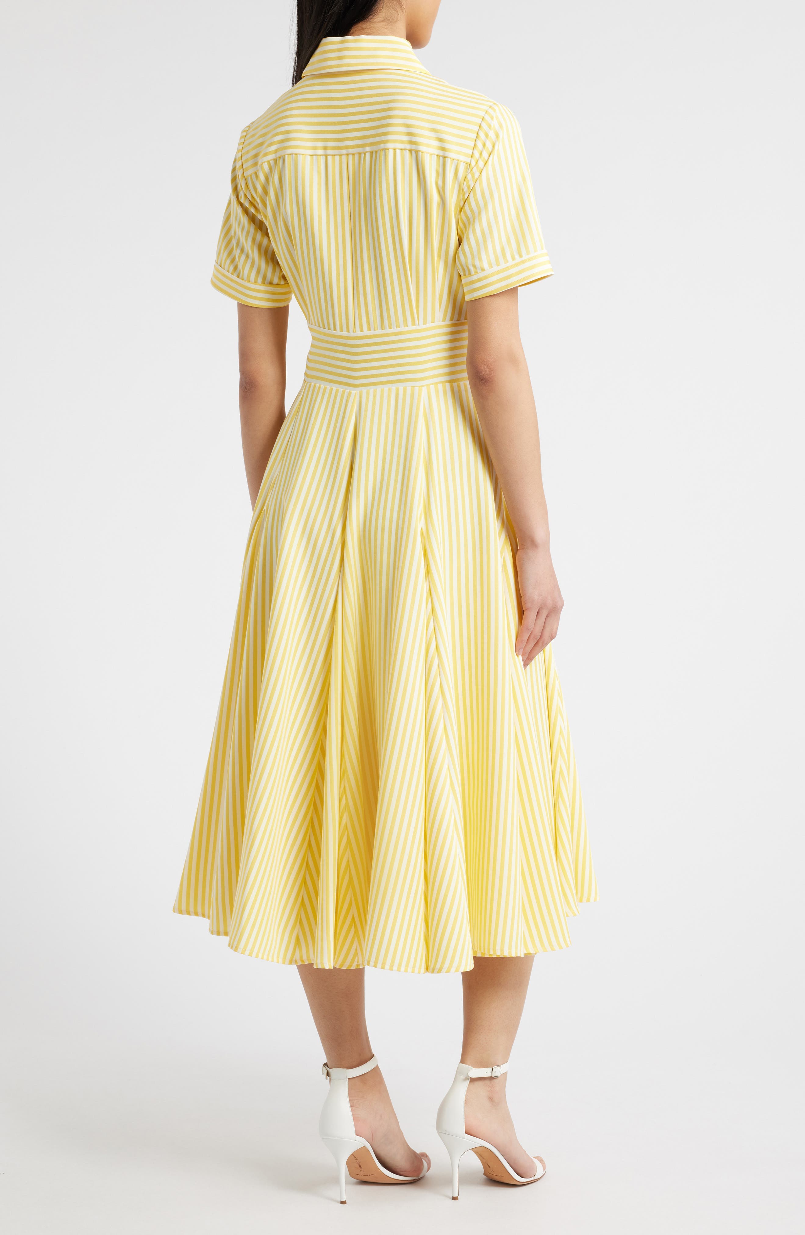 Stripe Tie Waist Poplin Midi Shirtdress - image 2