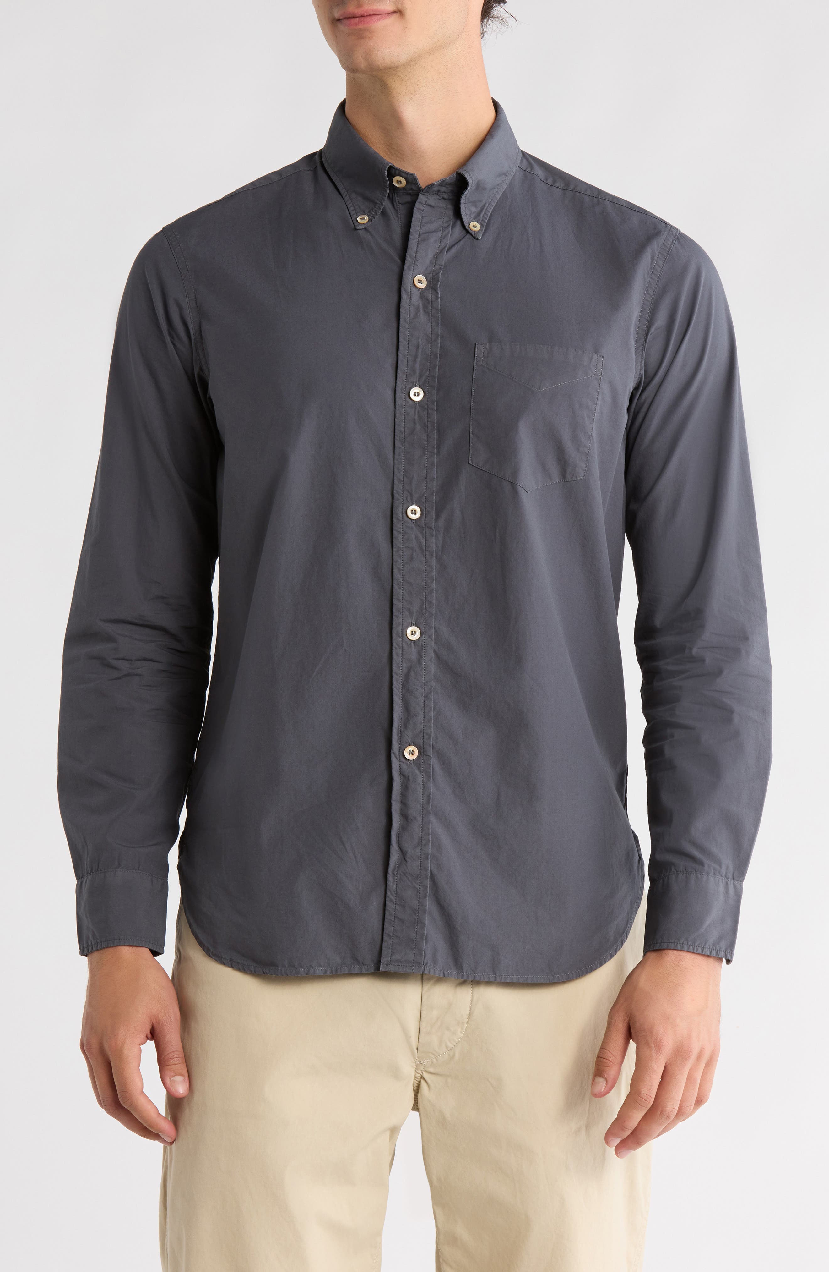 Skyline Poplin Cotton Button-Down Shirt - image 1