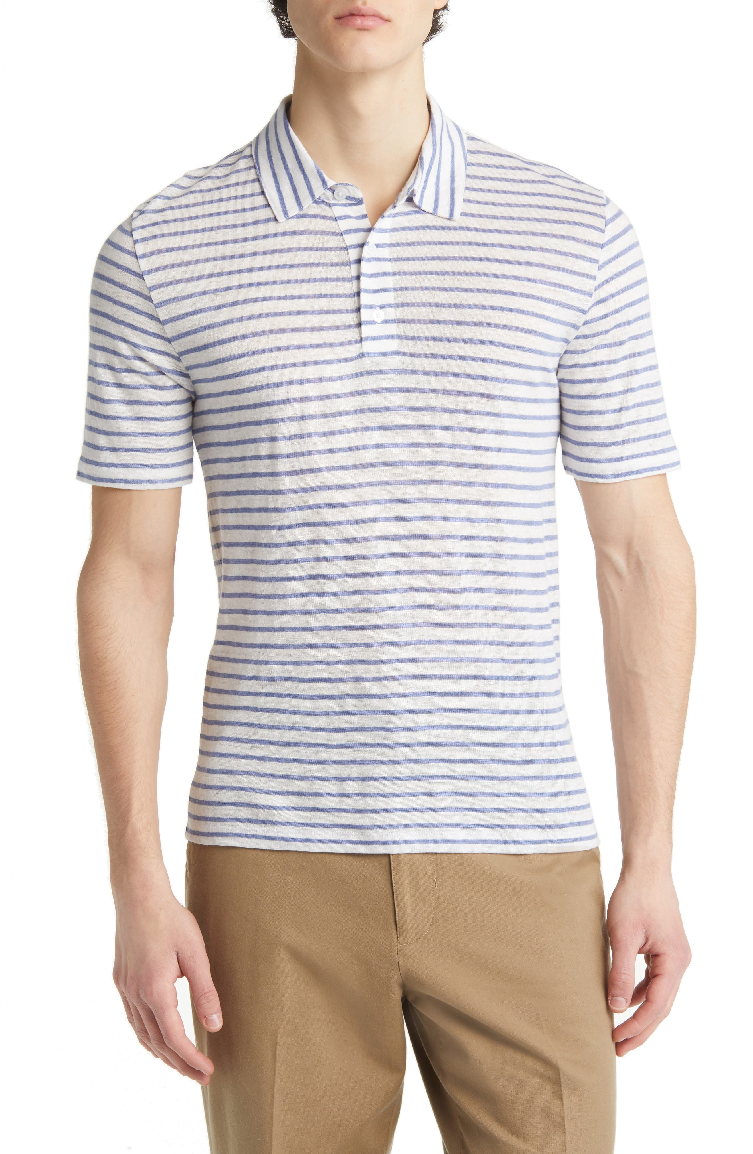 Stripe Short Sleeve Linen Polo - image 1