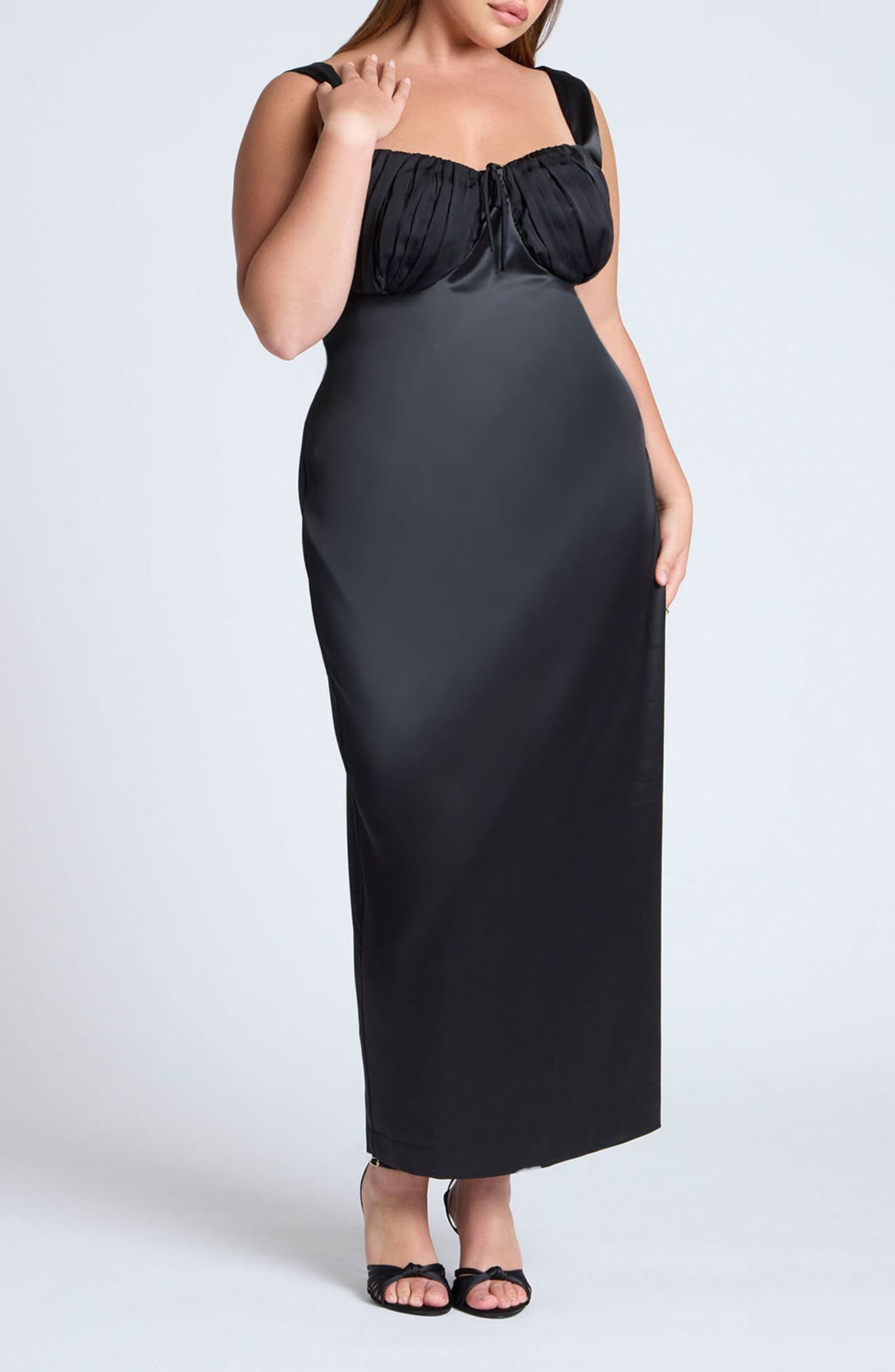 Sleeveless Satin Maxi Dress - image 1