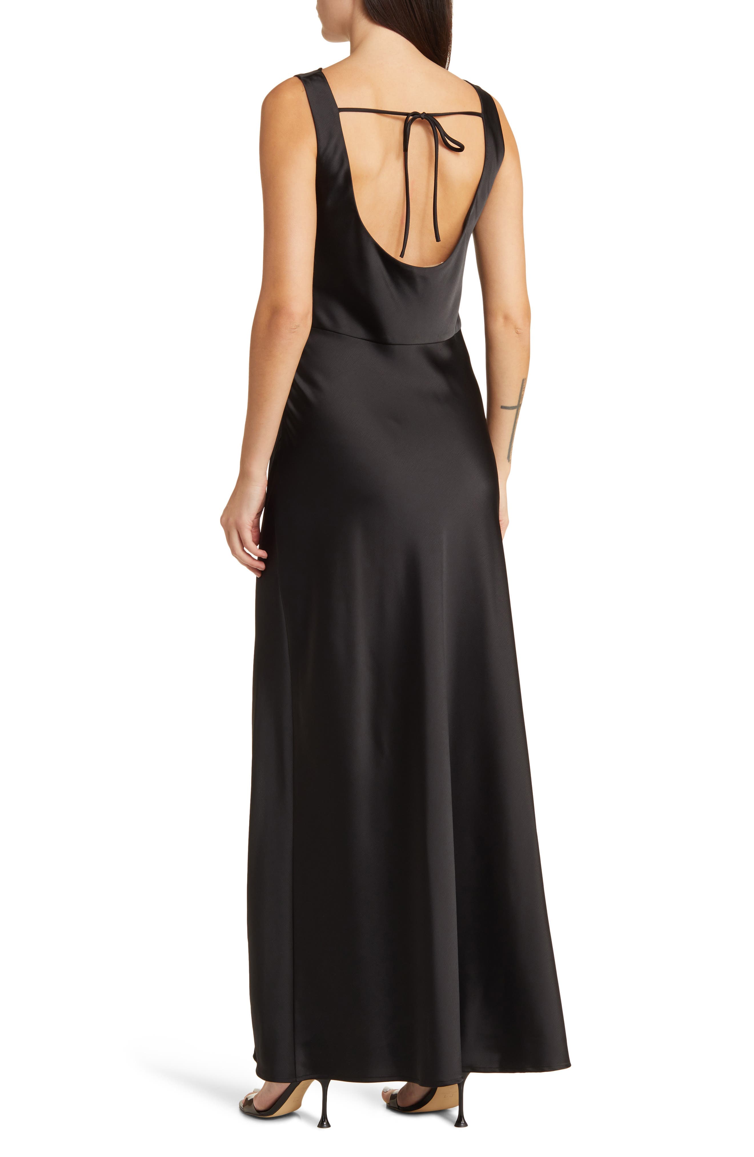The Lea Cowl Neck Satin Gown - image 2