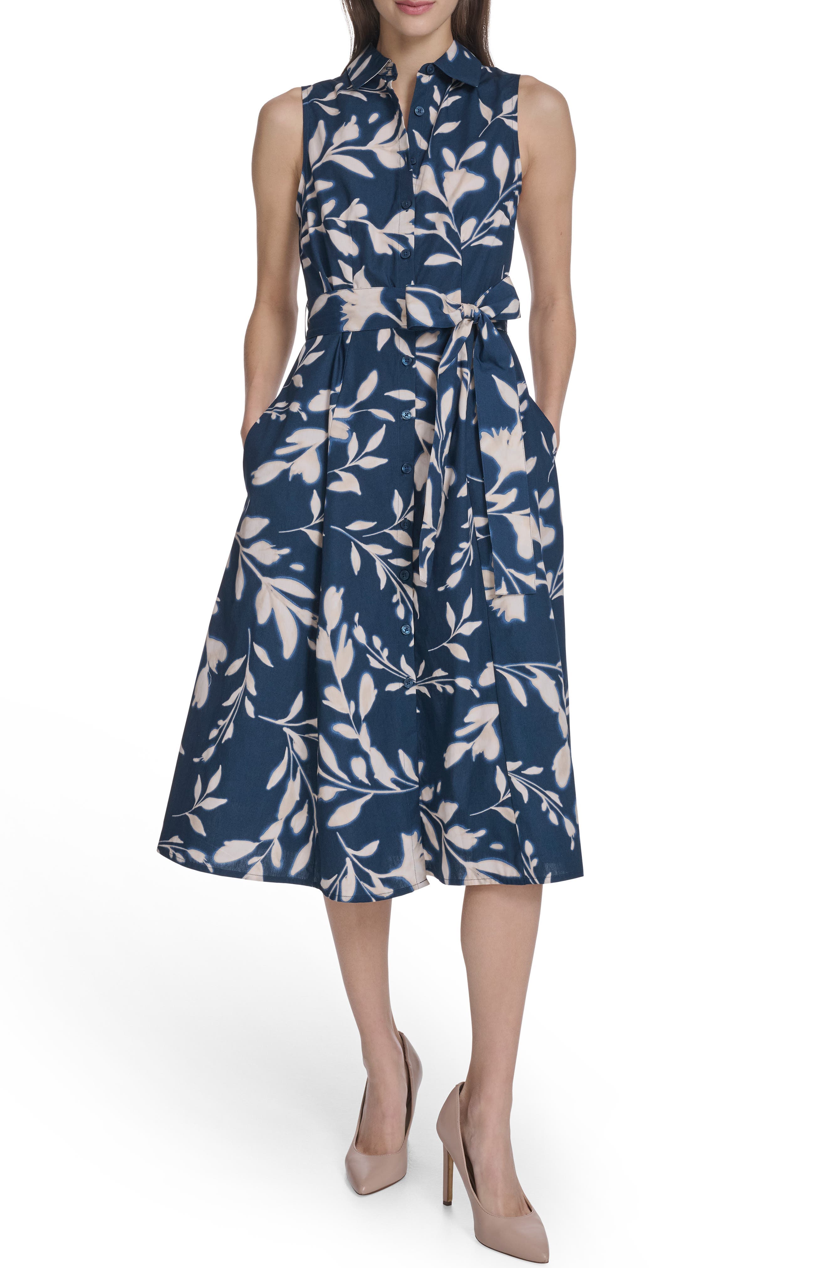 Sleeveless Cotton Shirtdress - image 1