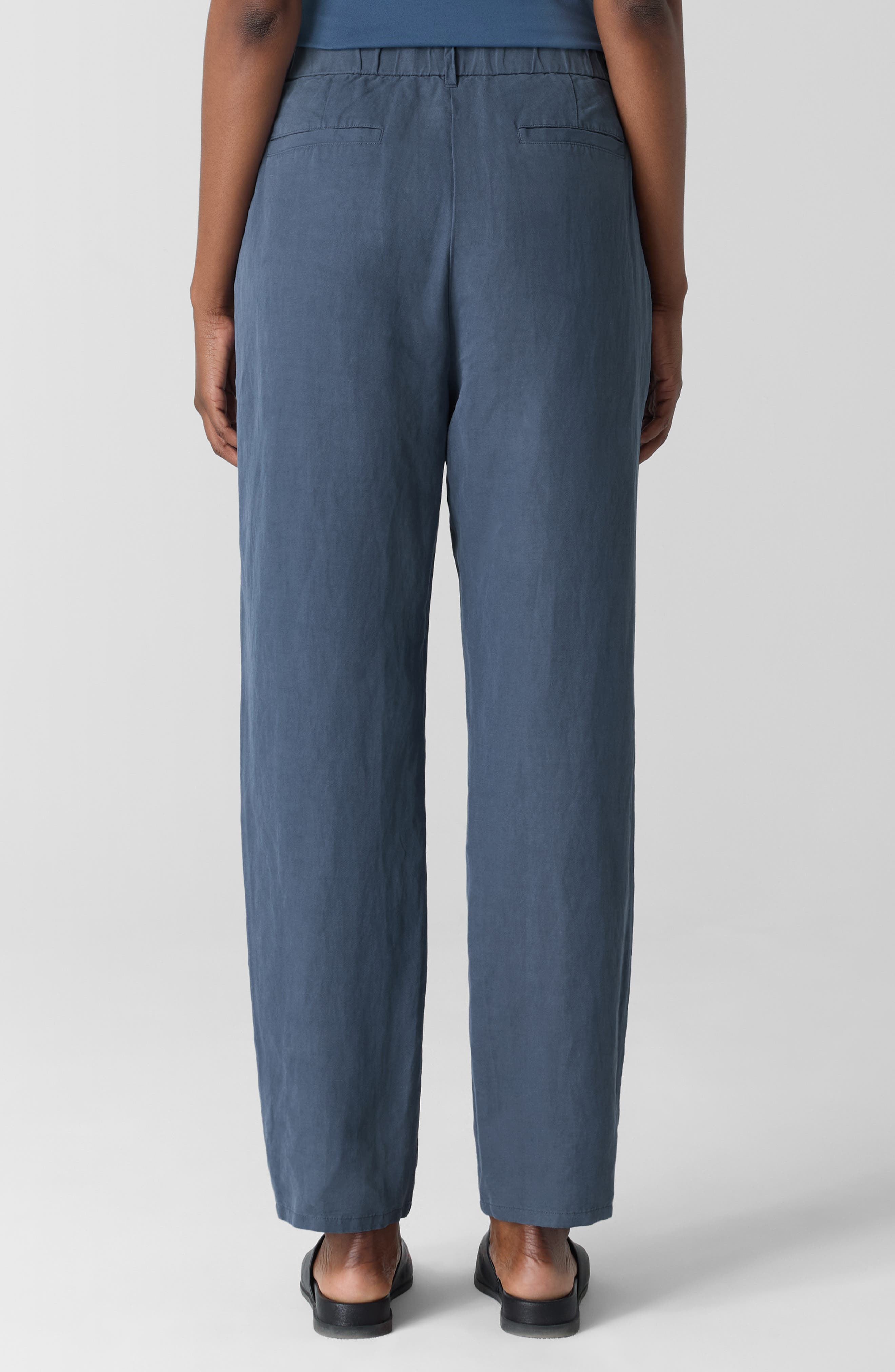 Pleated Organic Linen & Silk Ankle Pants - image 2
