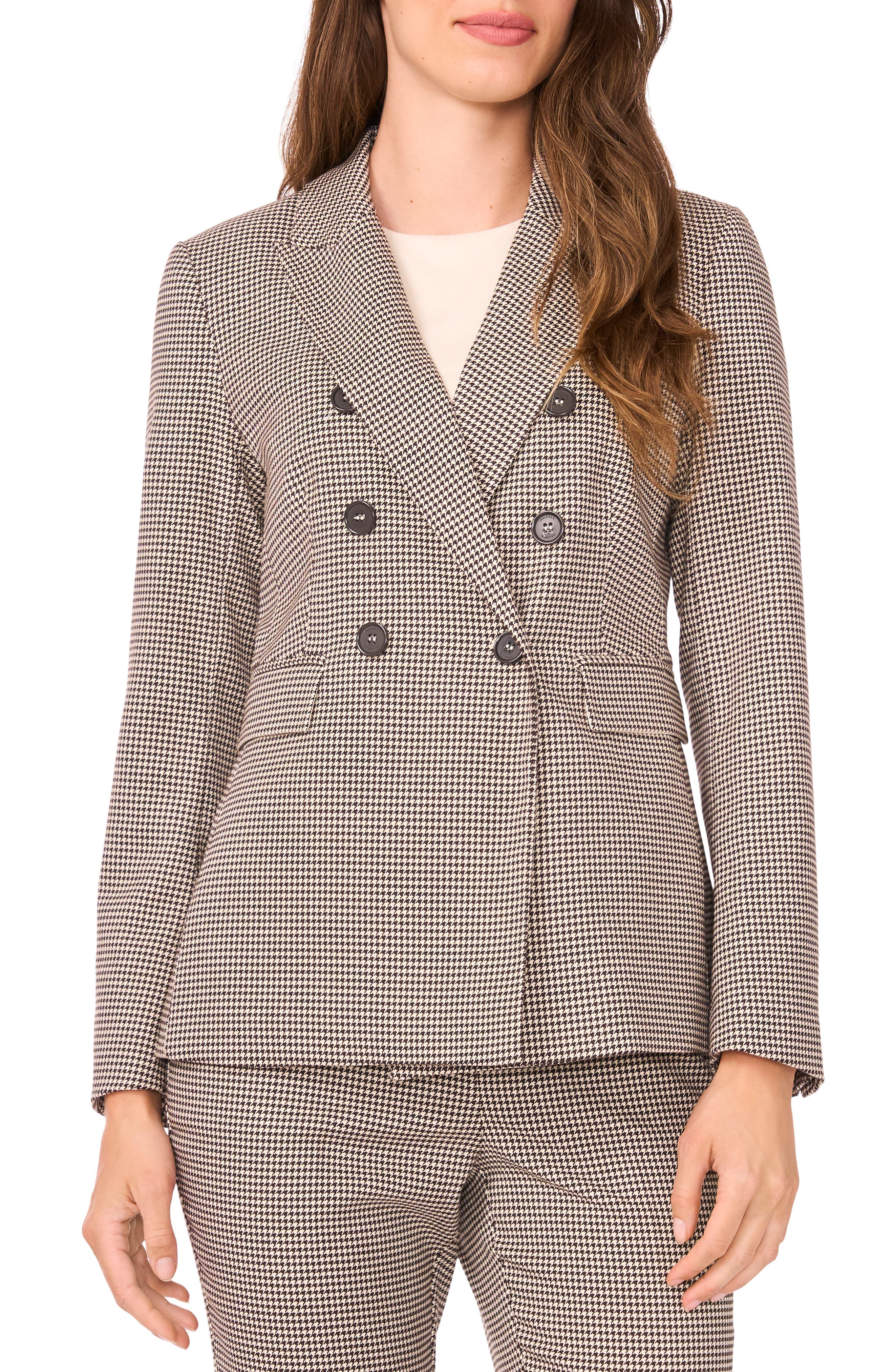 Double Breasted Houndstooth Blazer - image 1