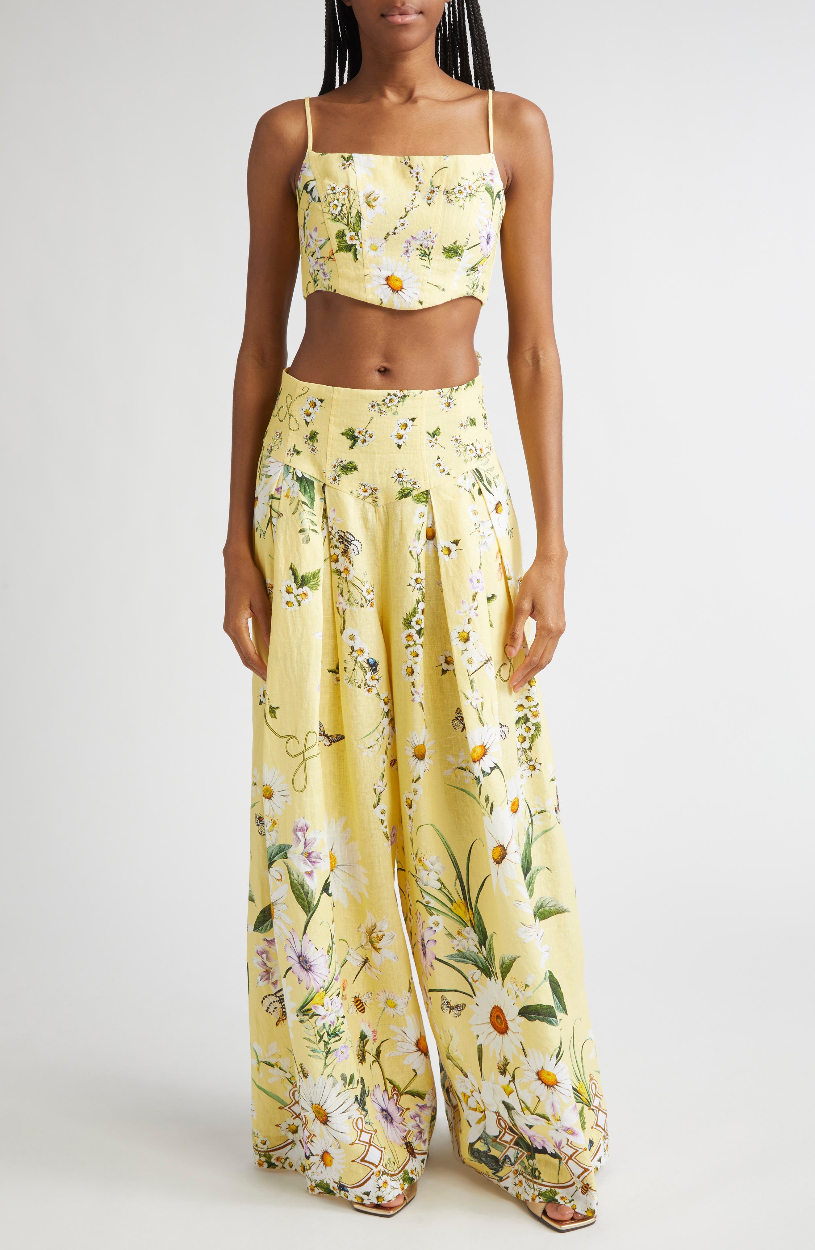 Daisy Chain Linen, Cotton & Silk Crop Corset Top - image 2