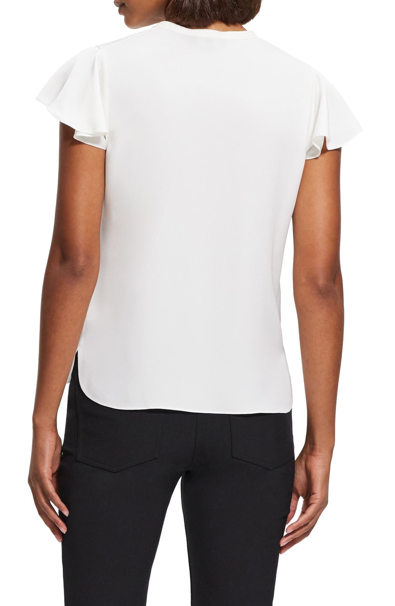 Tp Mod Flounce Sleeve Silk Blouse - image 2