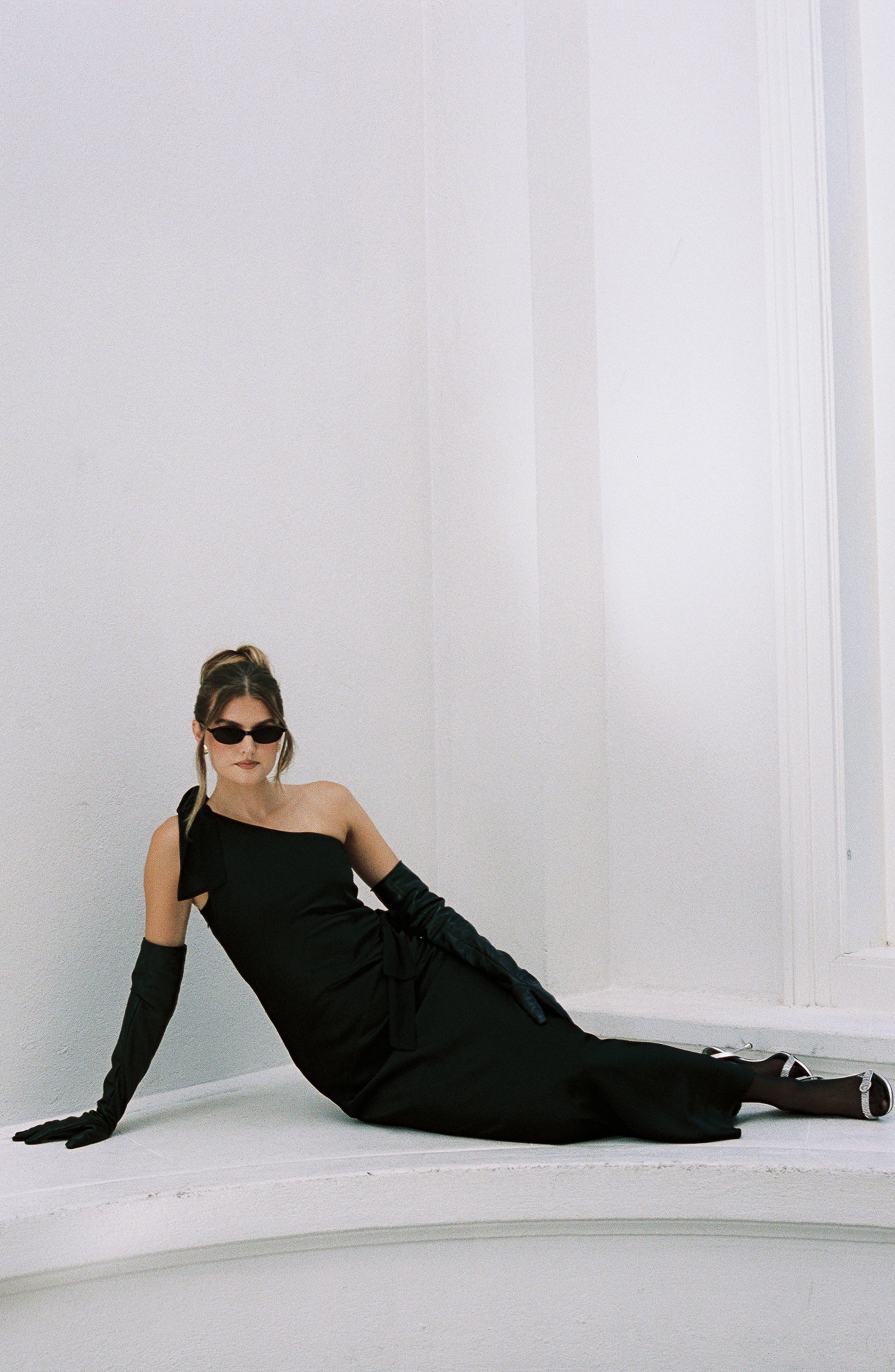 x Sara Walker Audrey One-Shoulder Washed Satin Maxi Dress - image 2