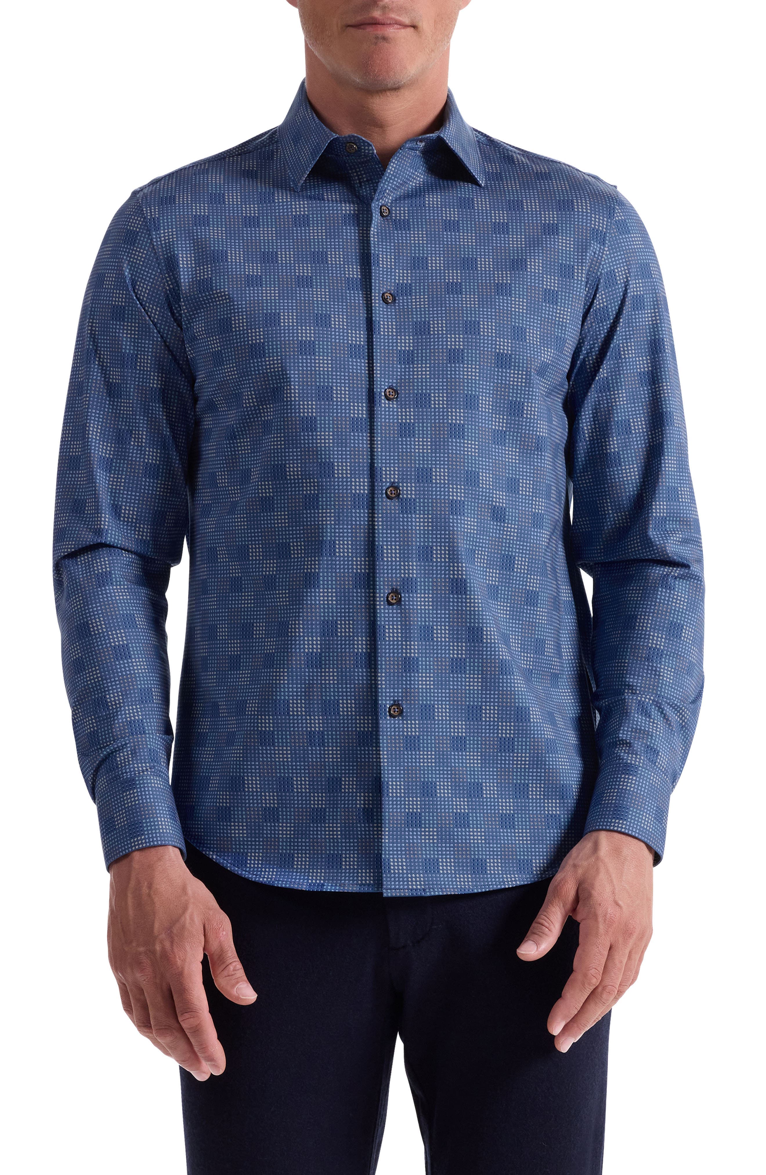 Jimmy OoohCotton Grid Button-Up Shirt - image 1