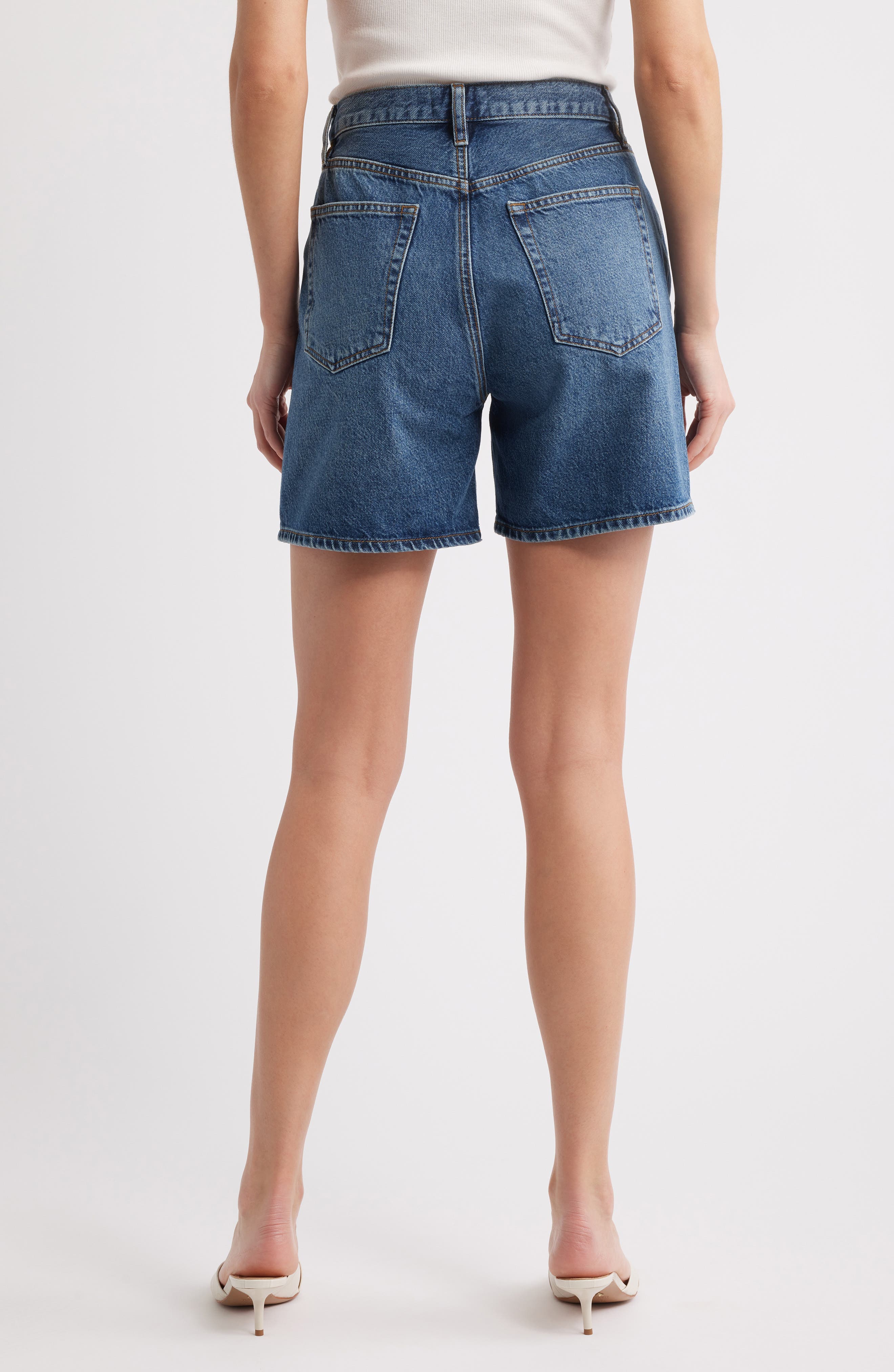 The Timeless High Waist Mid Thigh Denim Shorts - image 2