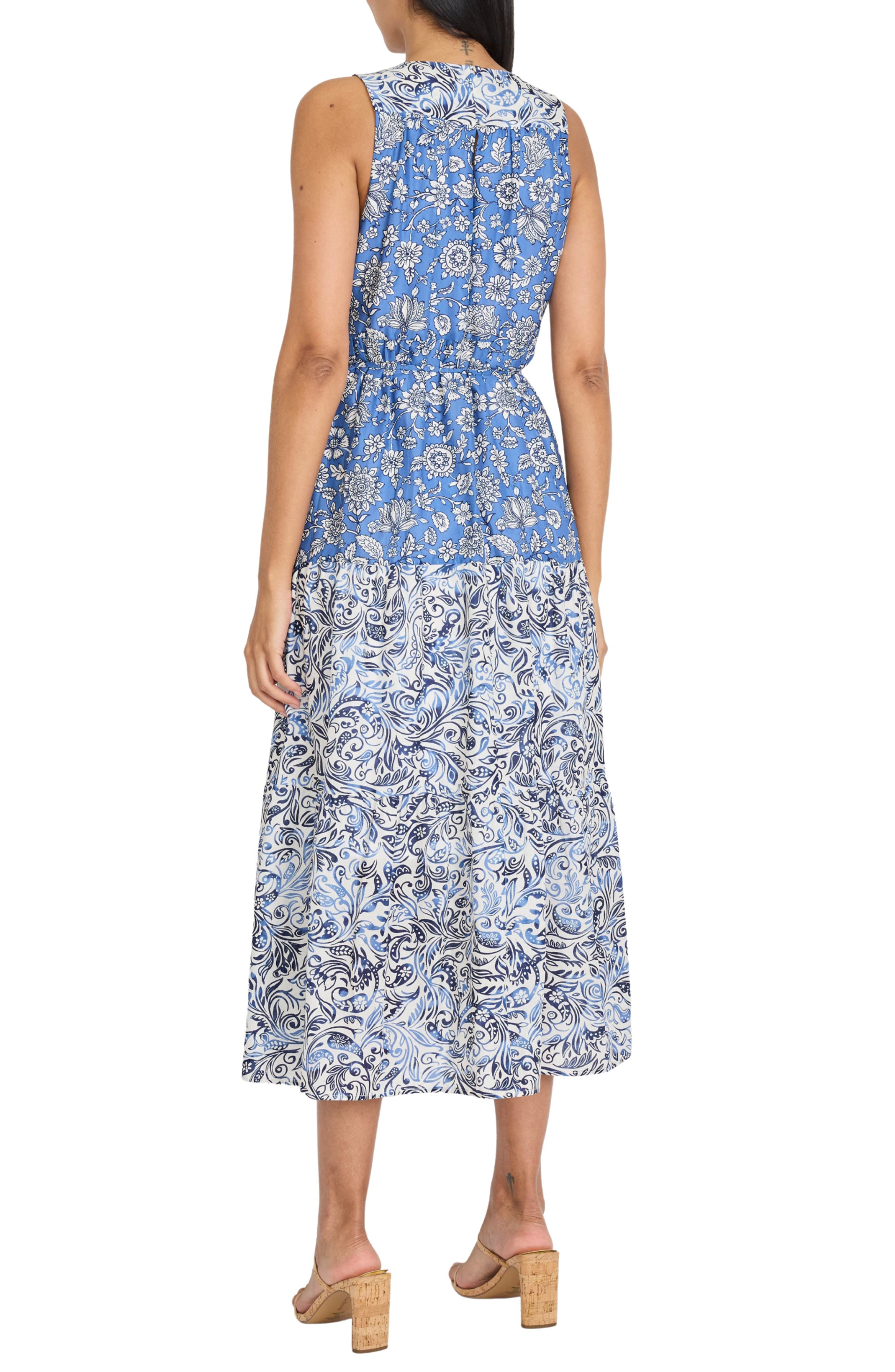 Floral Paisley Sleeveless Cotton Midi Dress - image 2