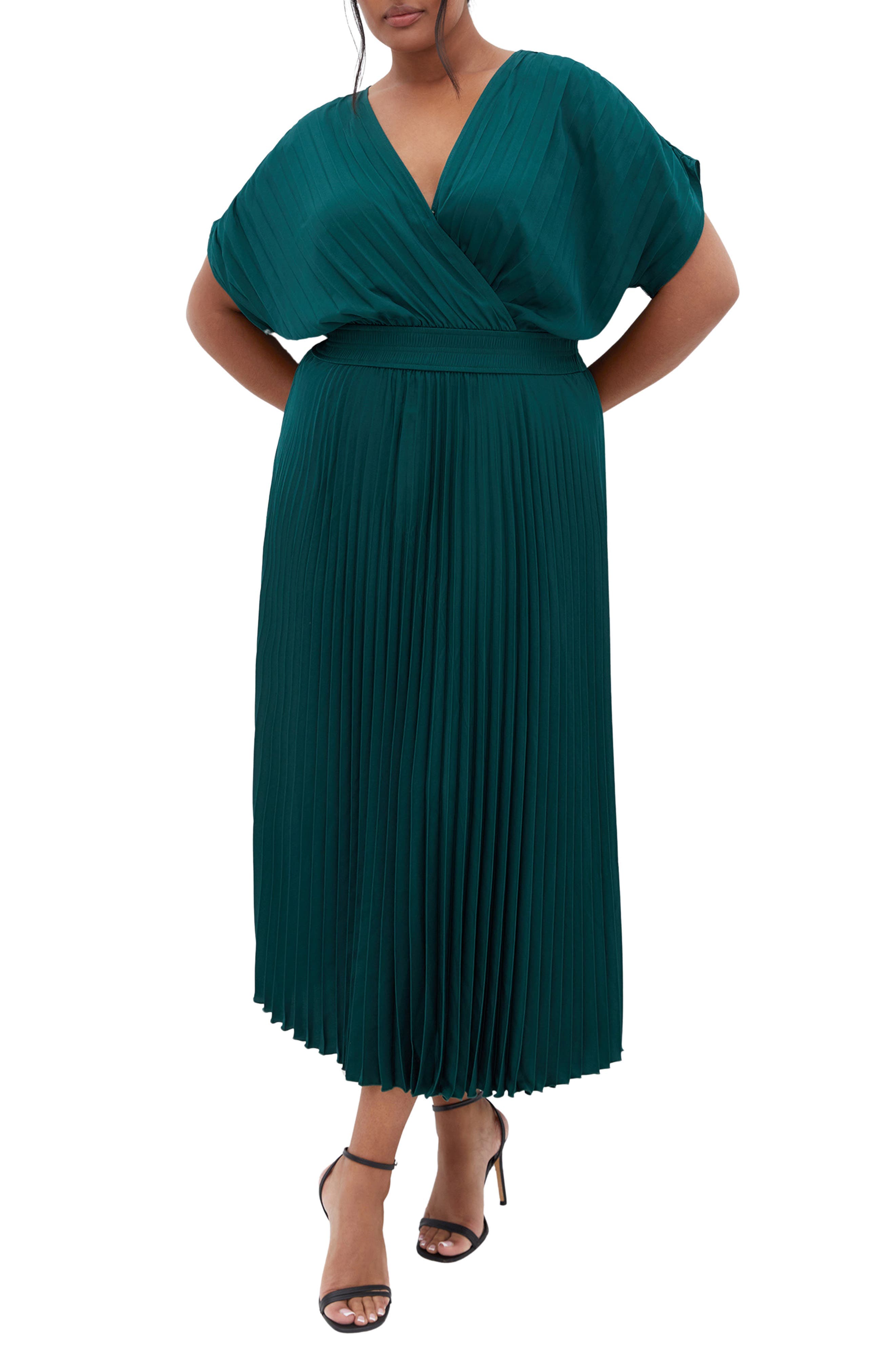 Elia Faux Wrap Pleated Dress - image 3