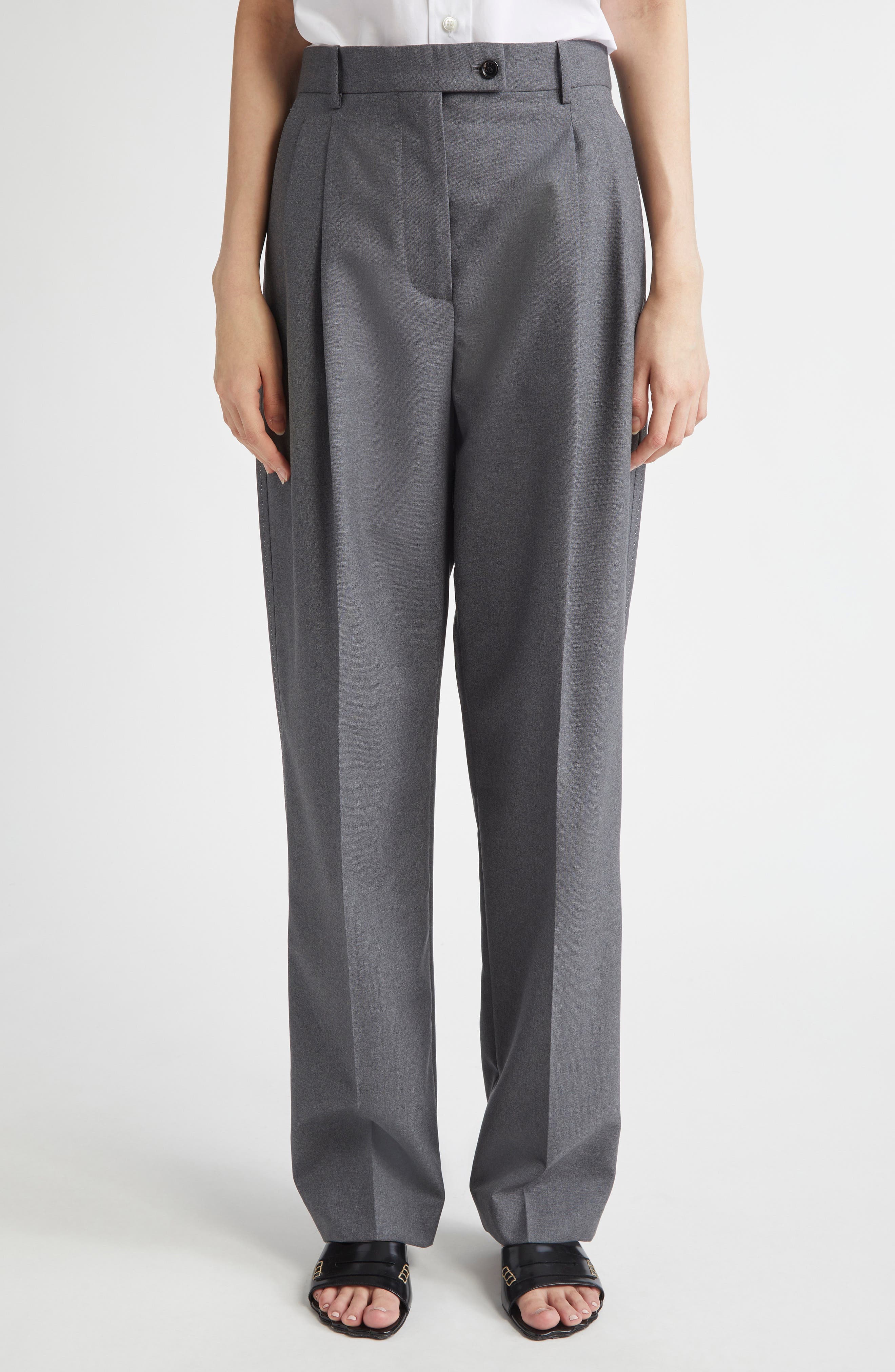 Pleated Virgin Wool Pants - image 1
