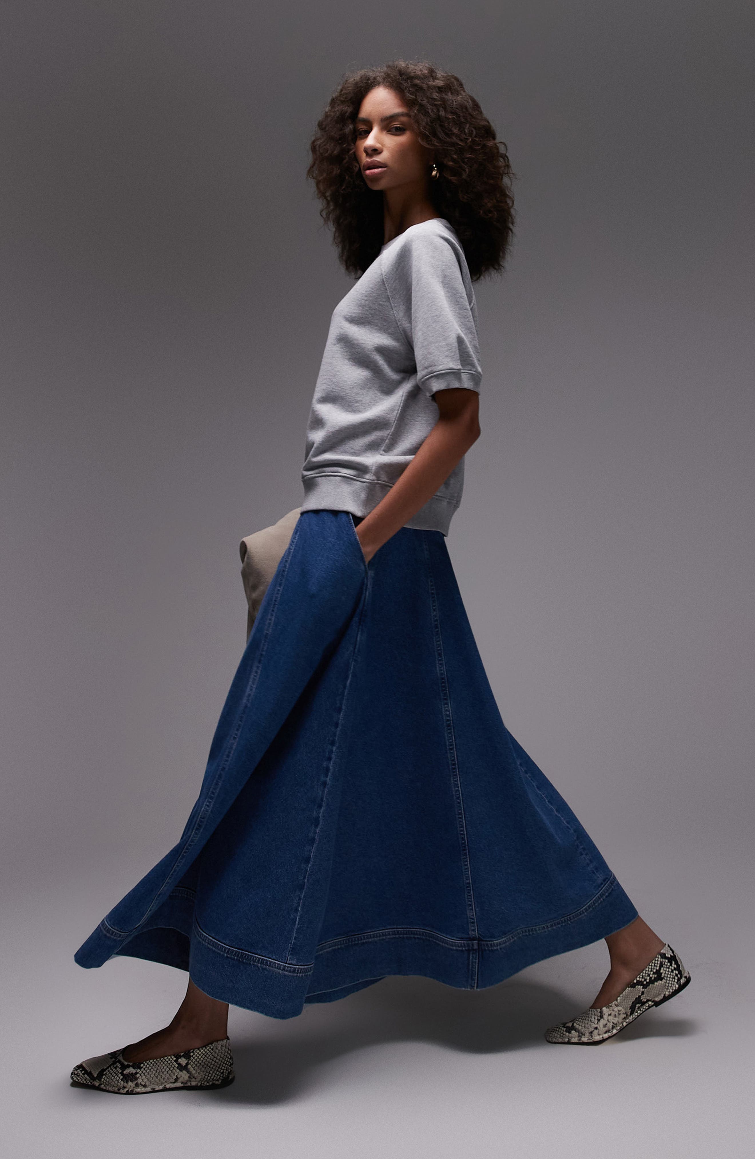 Full Denim Maxi Skirt - image 1