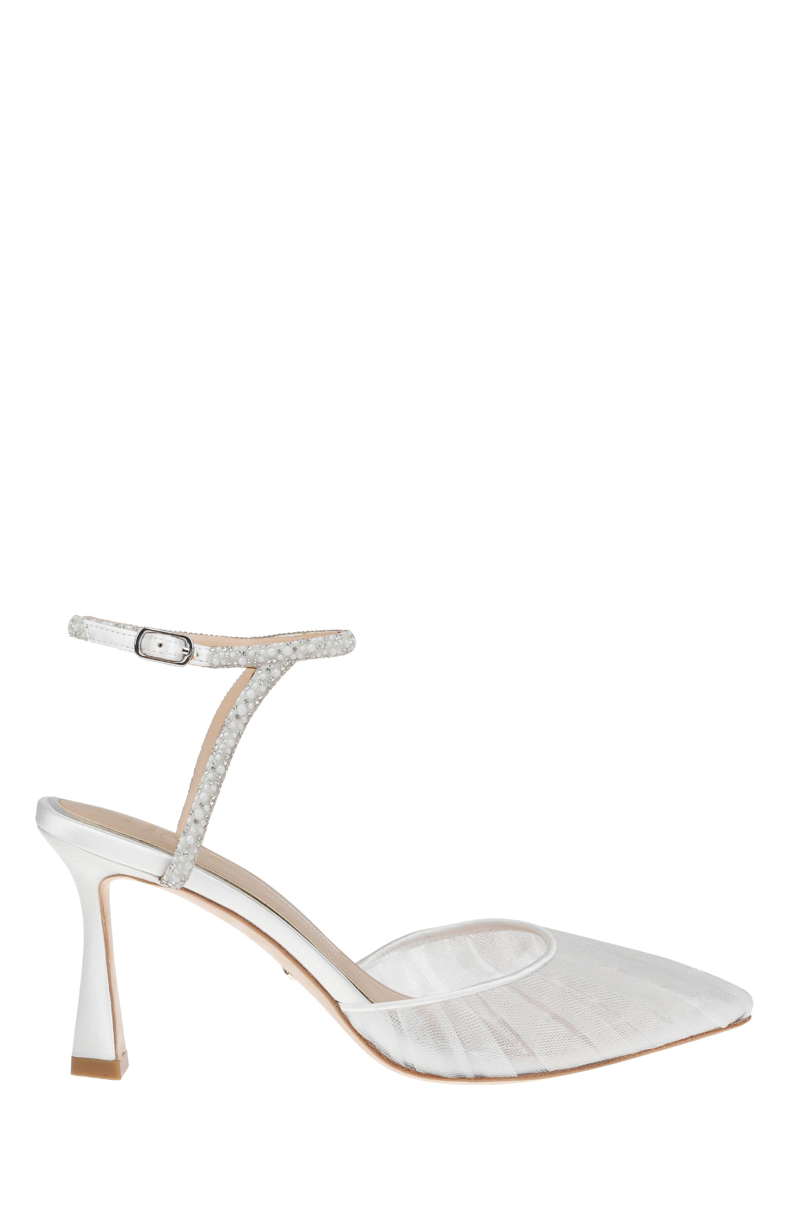 Georgia Pearl - Pleated Tulle & Pearl Detail Bridal Heel - image 1