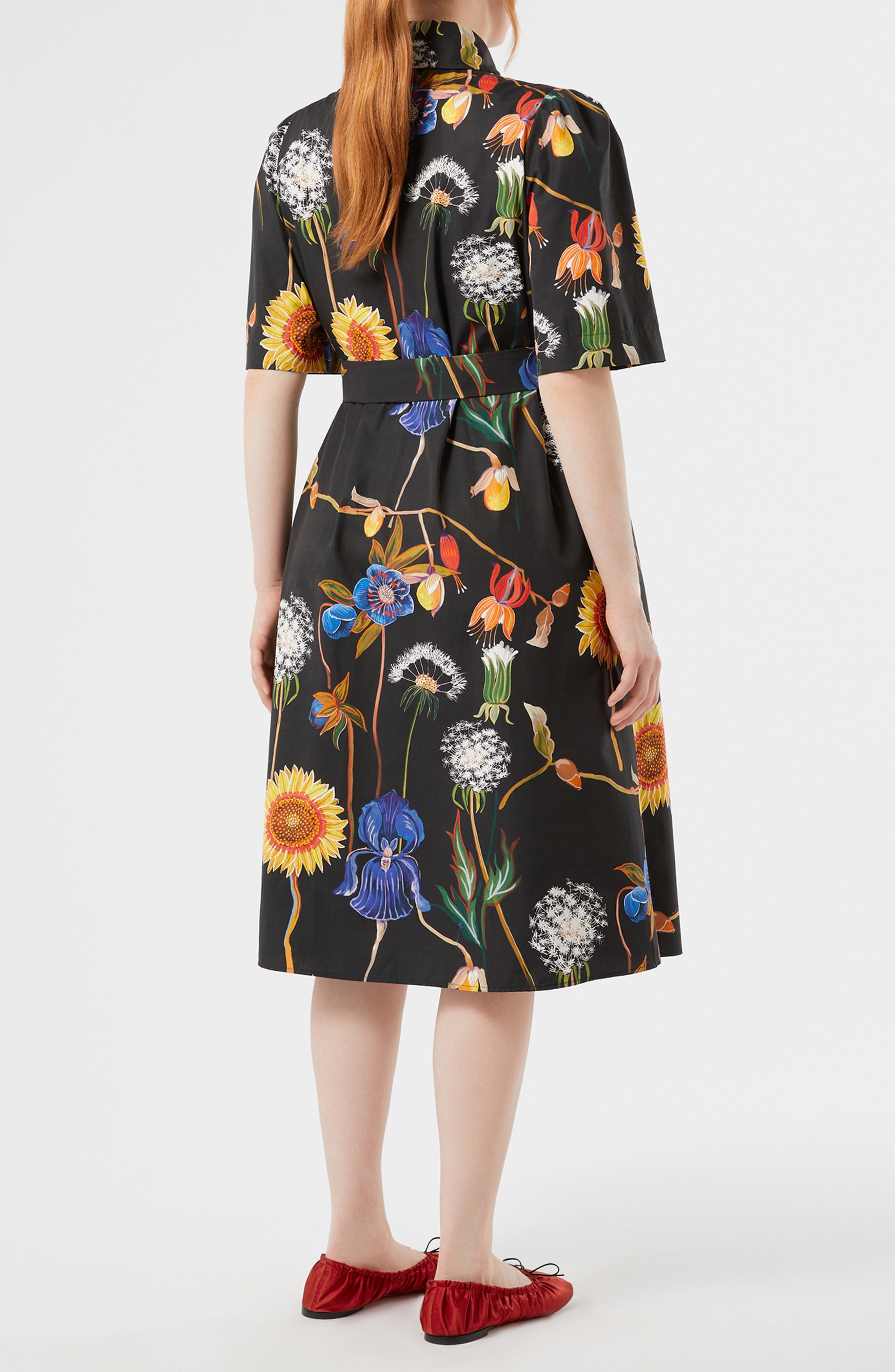 Lacrima Floral Belted Cotton Shirtdress - image 2