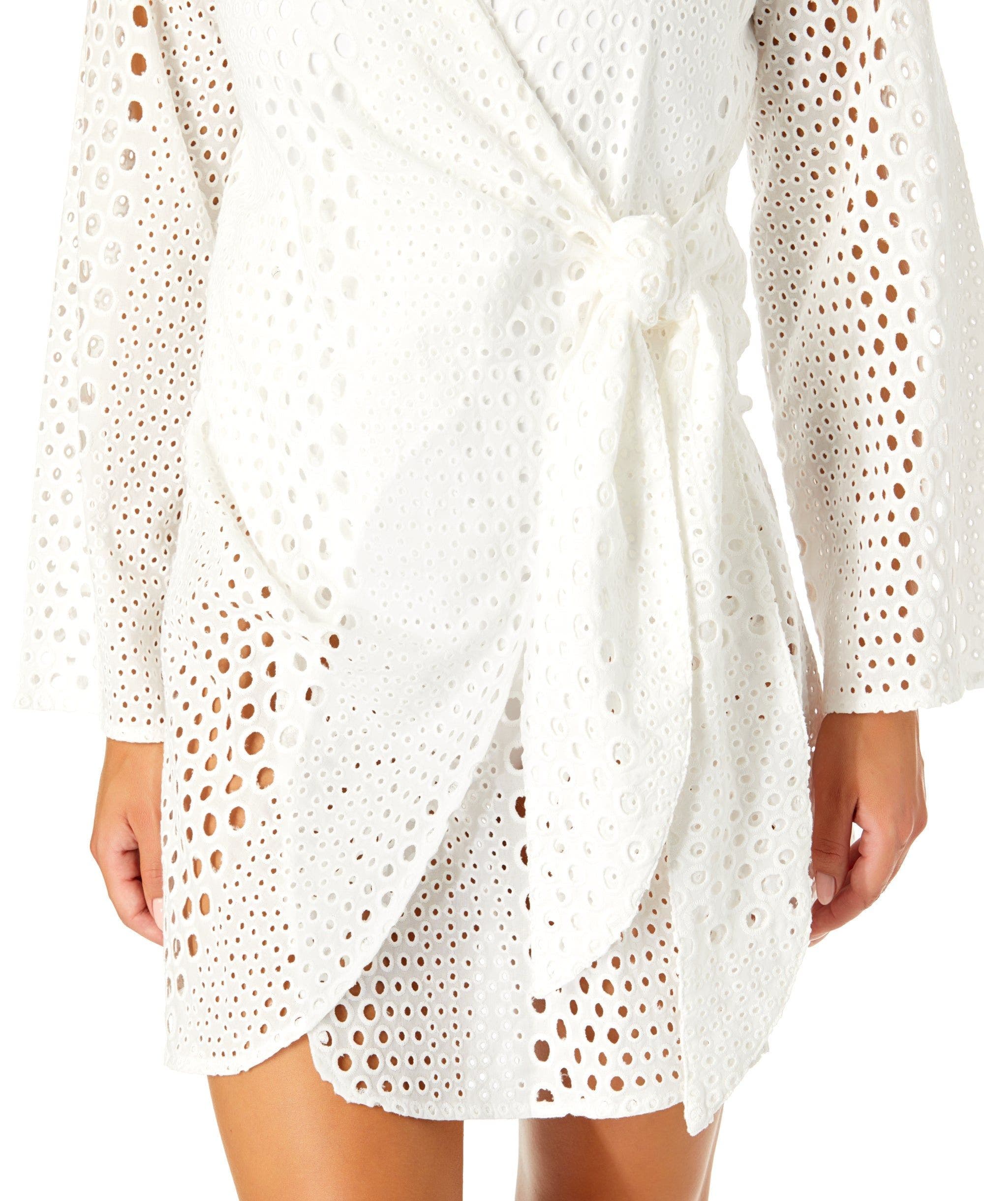 Women's Long Sleeve Open Tie Front Cover Up - image 2