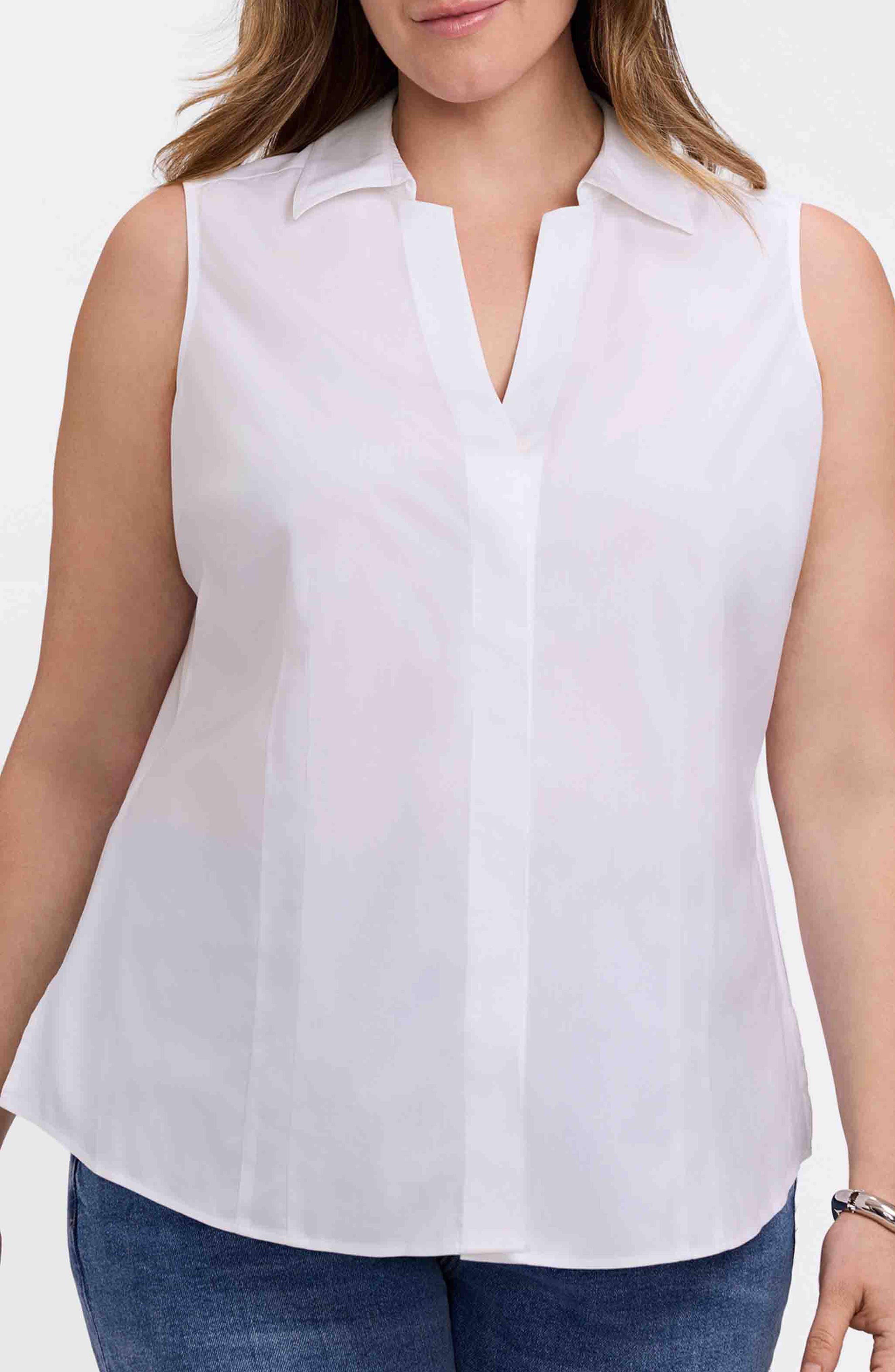 Taylor Non-Iron Sleeveless Button-Up Shirt - image 3