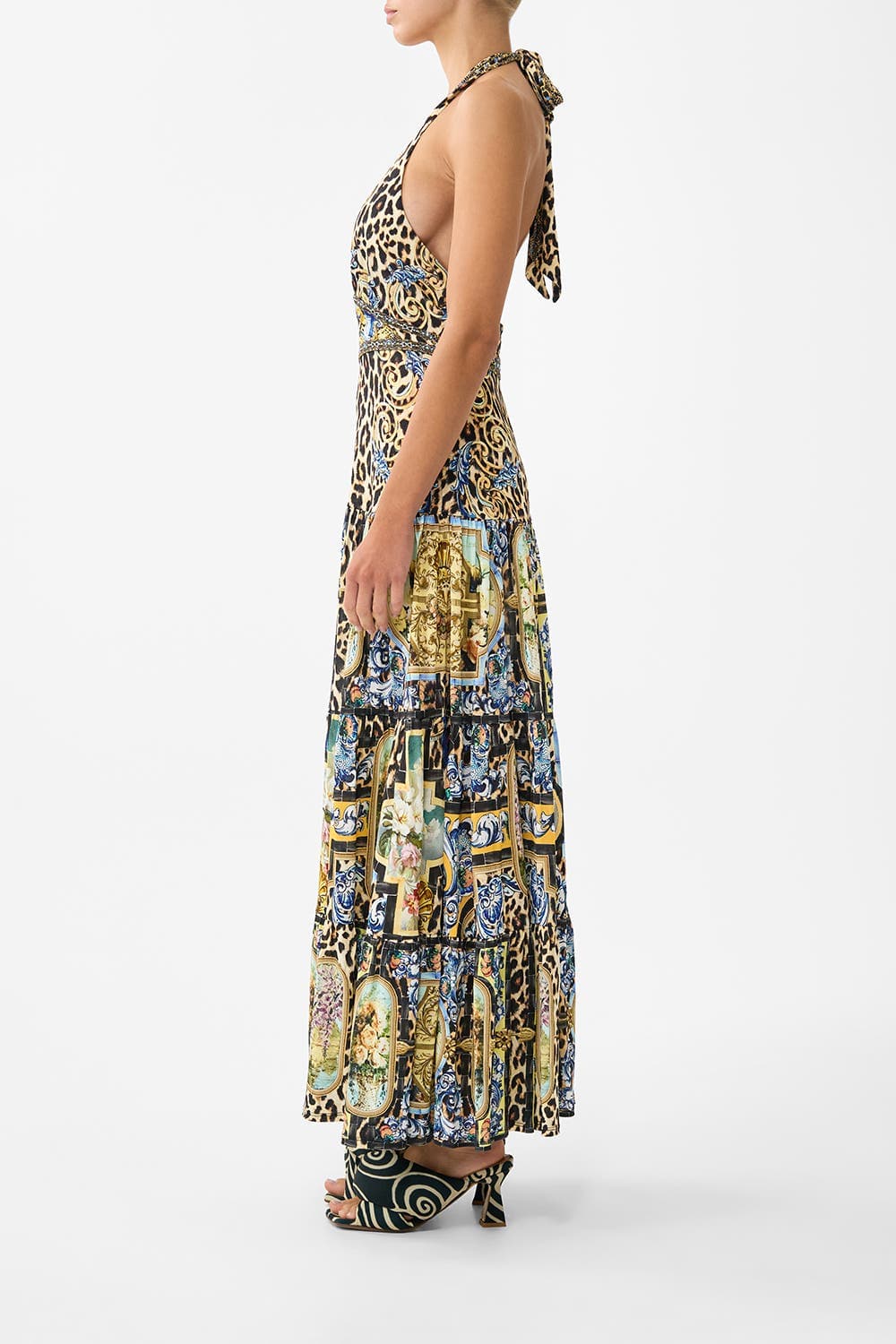 Halter Jersey Dress With Tiered Skirt - image 2