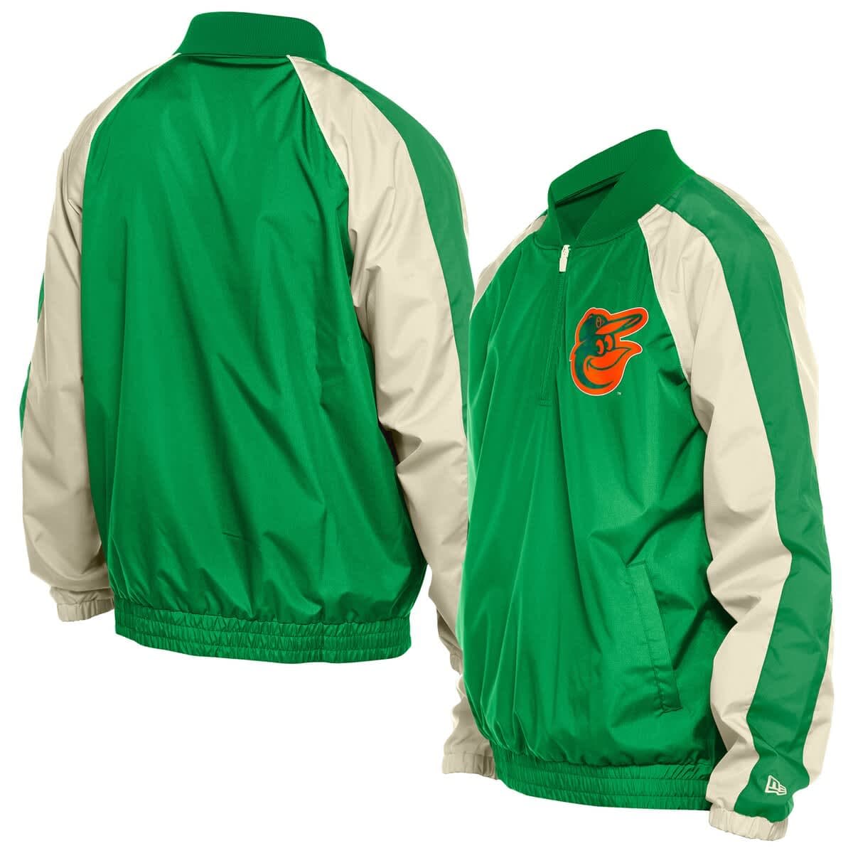 Men's New Era Kelly Green Baltimore Orioles St. Patrick's Day Ripstop Raglan Quarter-Zip Windbreaker - image 1