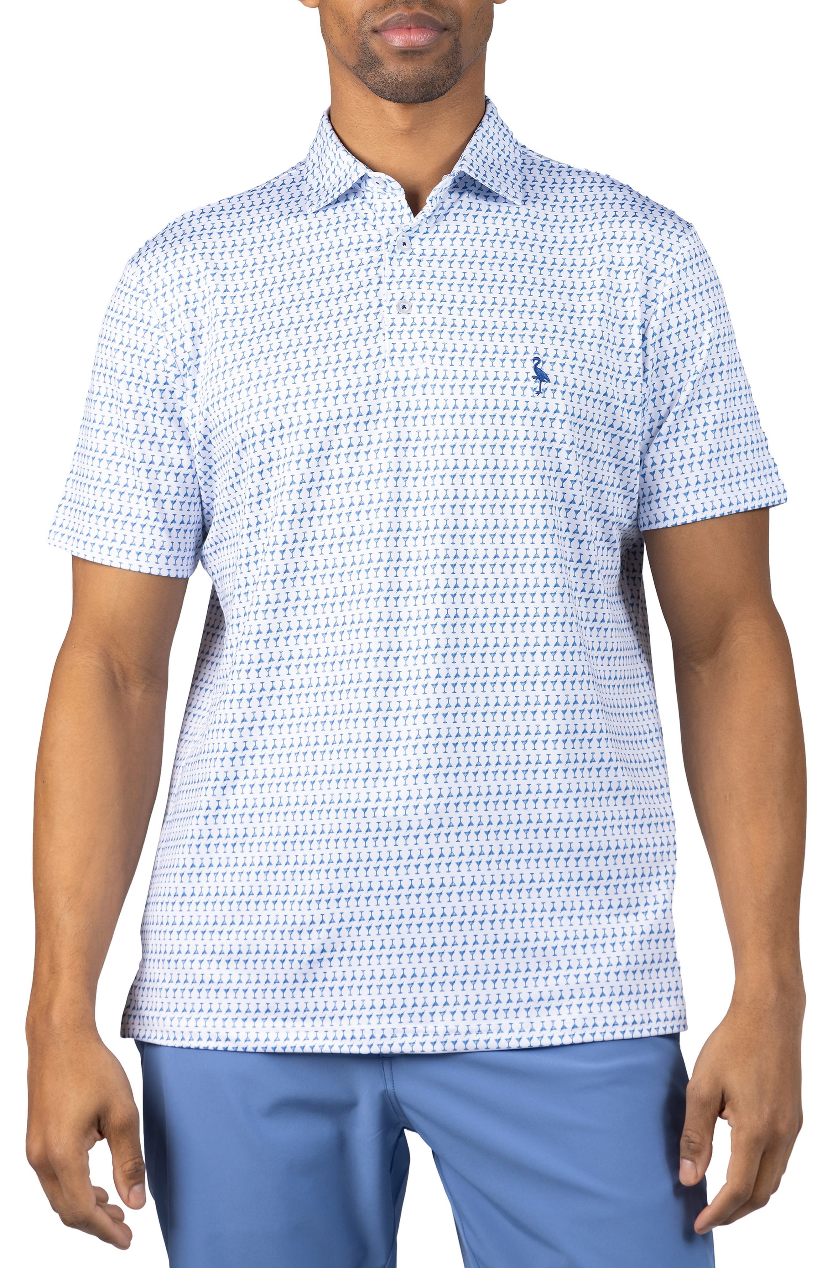 Martini Glass Print Performance Polo - image 1